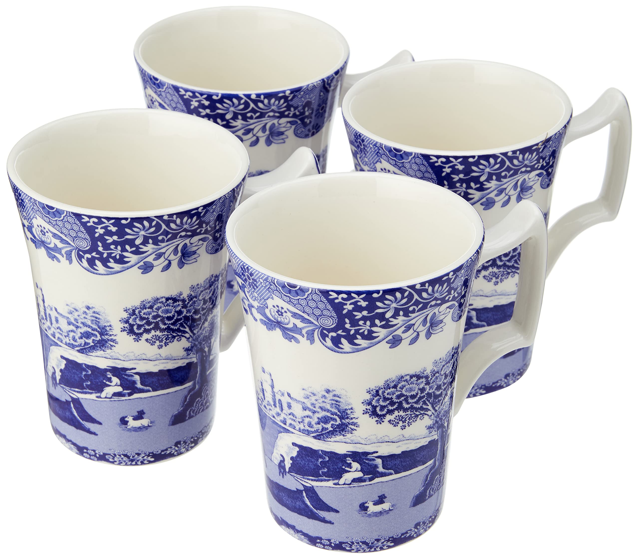 Portmeirion BLI5123 White Ceramic Coffee Mugs - Elegant Tea & Coffee Cups for Home, Office, and Gifting - Perfect for Morning Brews, Afternoon Tea, and Housewarming Presents