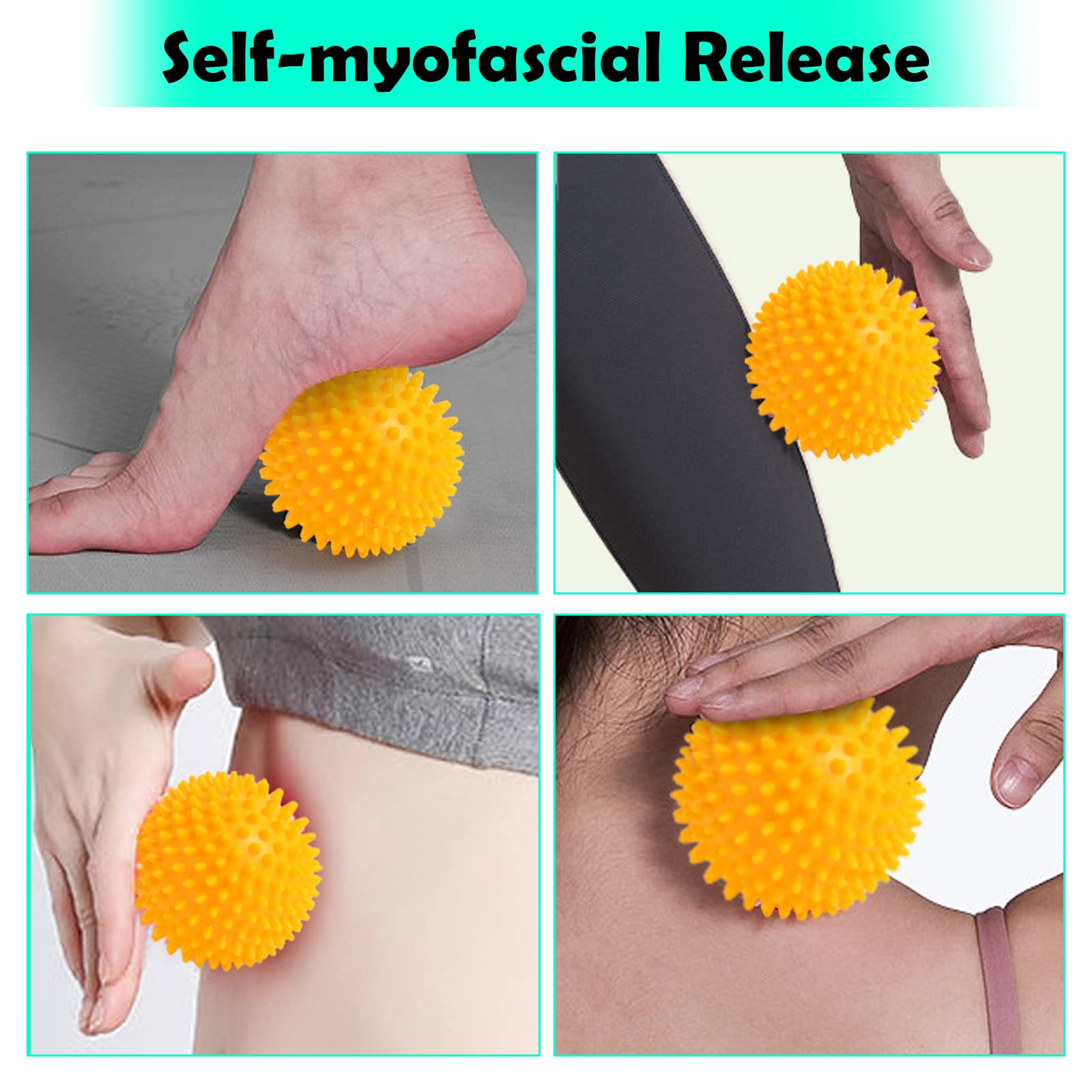 Plantar Fasciitis Relief Foot Massager Roller - Large Green Foot Therapy Tool for Neuropathy & Reflexology - Includes 2 Massage Rollers & 2 Massage Balls - Perfect for Home, Office & Post-Workout Recovery