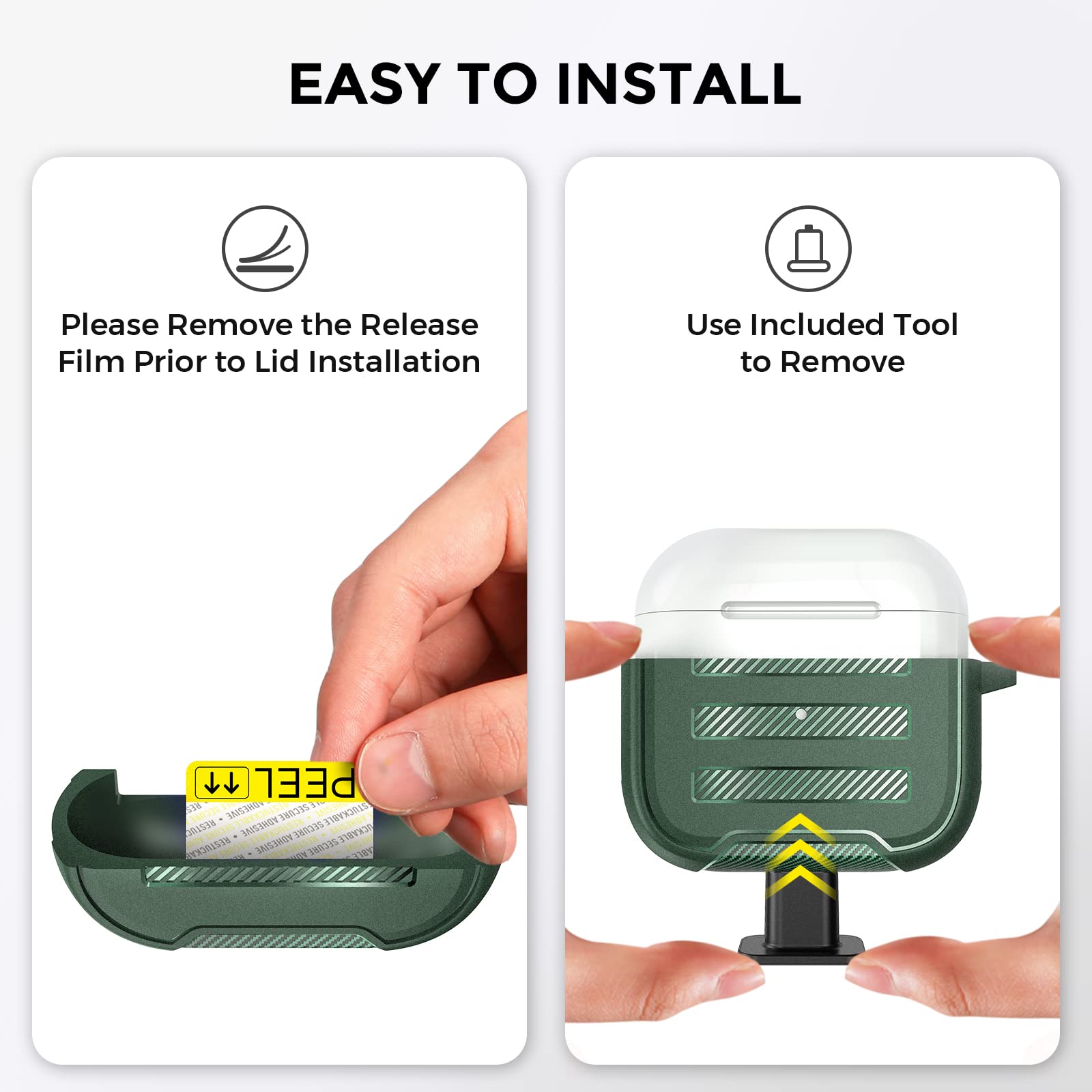 Shockproof AirPods 3 Case Cover - Rugged Hard Shell TPU Protective Case for Apple AirPods 3rd Generation (Midnight Green) - Perfect for Gym, Travel & Outdoor Activities