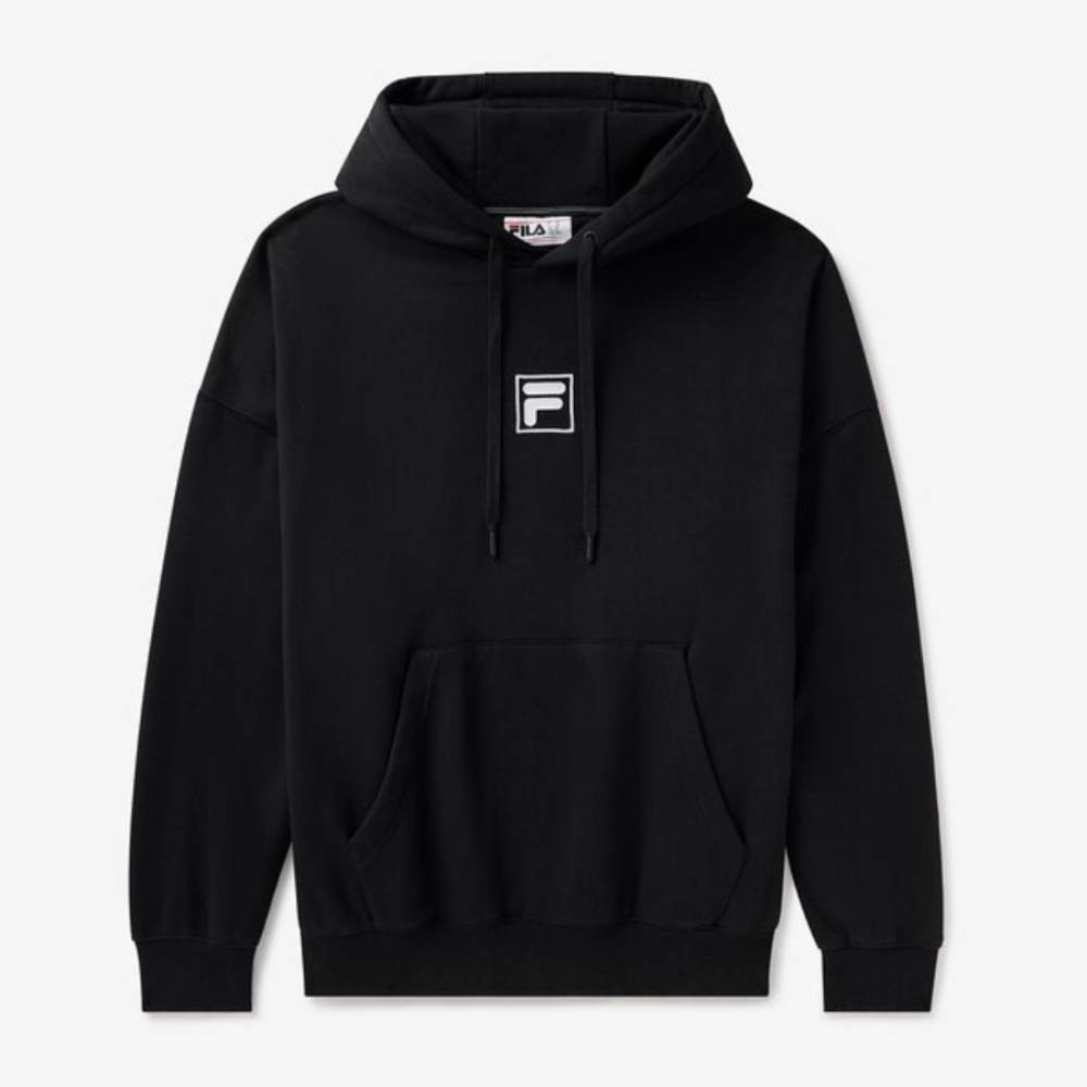 Fila Unisex Crest Country Club Hoodie - Soft Cotton Pullover Sweatshirt for Men & Women (Black) | Perfect for Golf, Casual Wear & Outdoor Activities