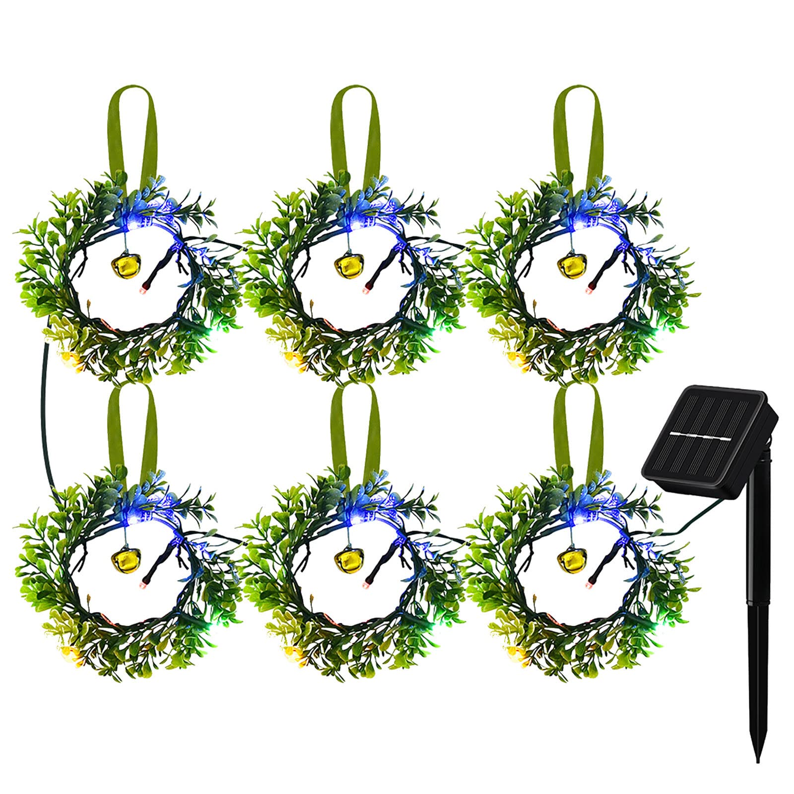 Solar Needle Ball Lights - 6 Pack LED Outdoor Garden Lights for Patio & Lawn Decoration (Multicolor)
