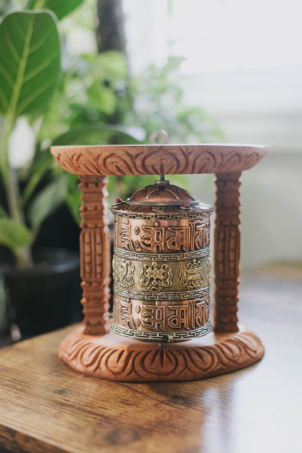 Tibetan Buddhist Healing Auspicious Prayer Wheel - Handmade Meditation & Spiritual Ritual Tool for Home Altar, Yoga & Mindfulness Practice