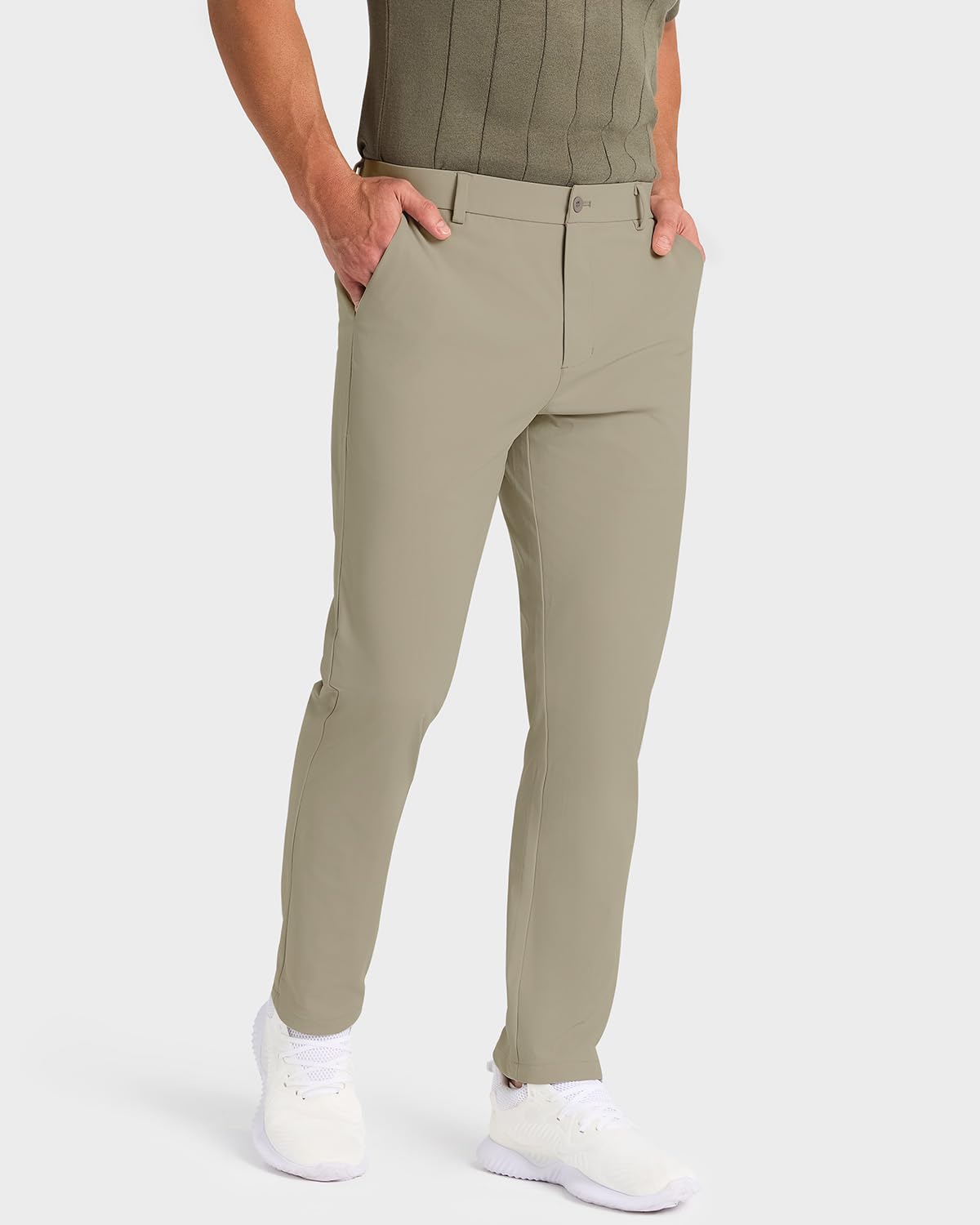 Men's Classic Fit Golf Pants - Stretch Work Dress Pants 30'' 32'' 34'' - Lightweight Casual Pants with Pockets - Perfect for Golf, Office & Business Casual Wear