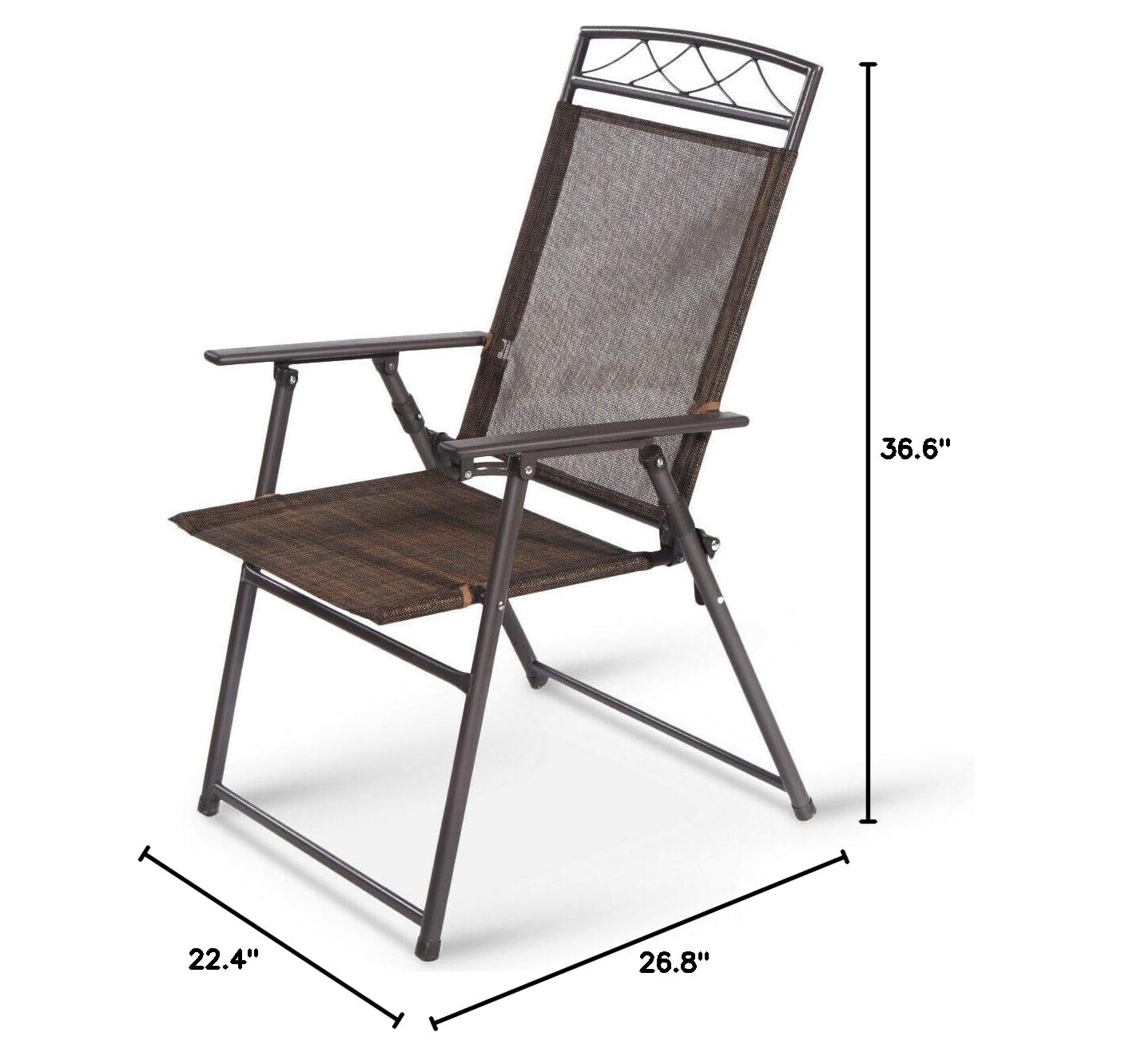 SPSUPE 4-Pack Outdoor Folding Chairs - Heavy Duty Steel Frame Camping Chairs for Patio, Garden, Poolside, Backyard & Coffee Time - Portable & Comfortable for Picnics, BBQs, Beach & Camping Trips