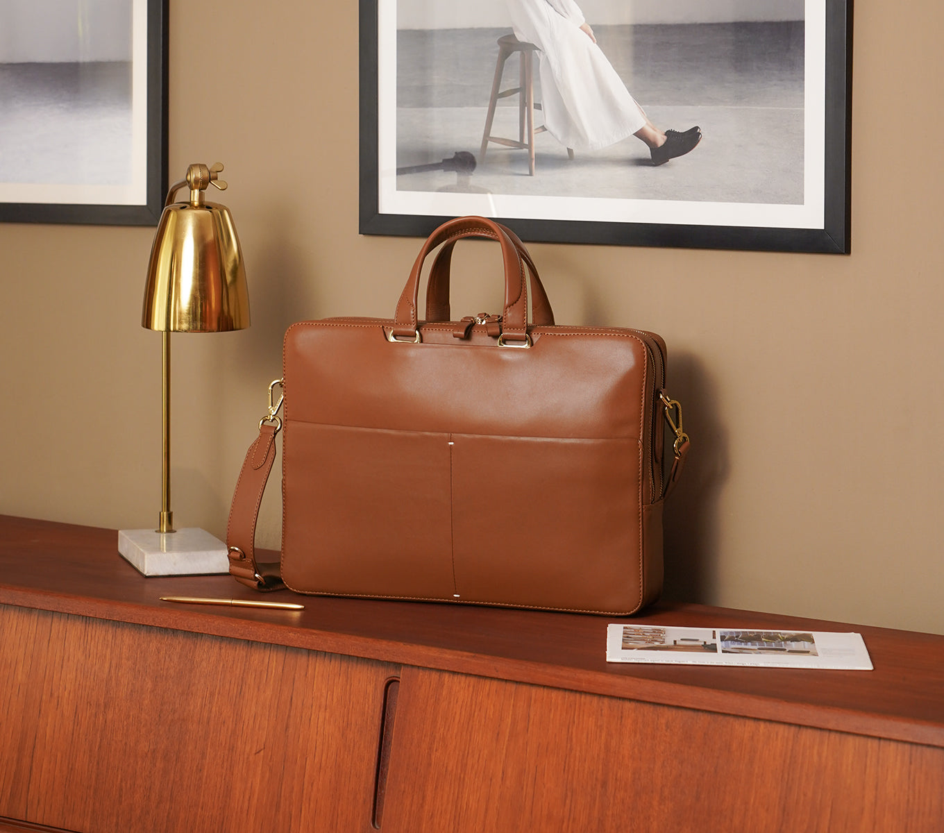 CAMDEN TWIN WORKCASE - Premium Leather Laptop Briefcase for Business Professionals | Perfect for Office, Travel & Daily Commute