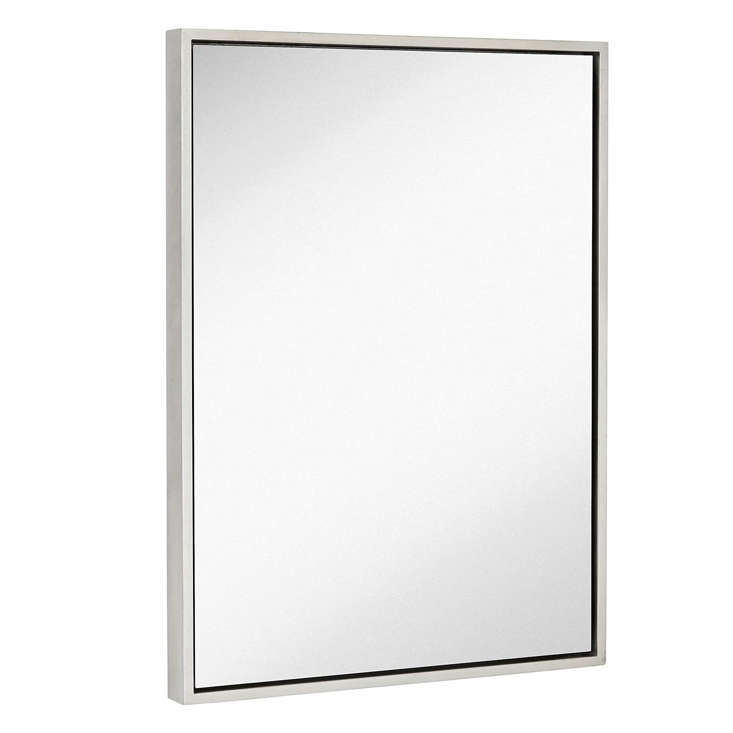 Hamilton Hills 22x30 Inch Black Framed Wall Mirror - Large Rectangular Bathroom Vanity Mirror with Floating Glass Panel & Decorative Border - Horizontal or Vertical Hanging for Bathroom, Bedroom & Entryway Decor