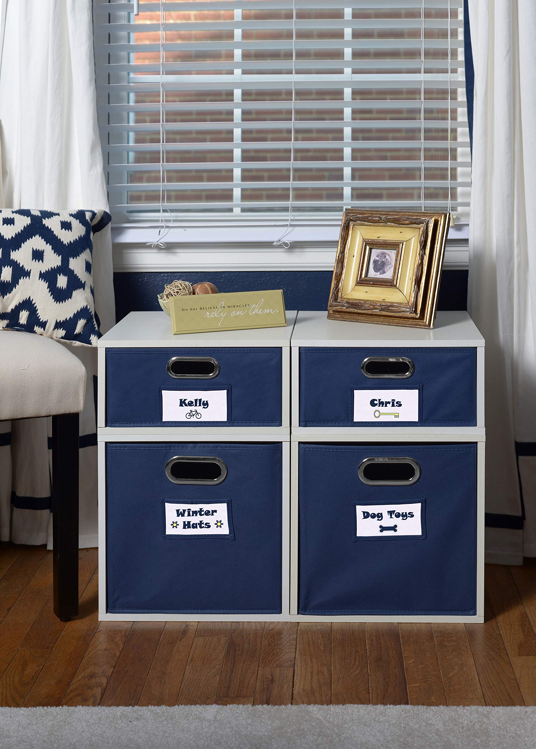 Premium Niche Cubo Deluxe Storage Set with Full & Half-Size Cubes (2-Piece, White) - Perfect for Home Organization, Closet Storage & Kids' Room Decor