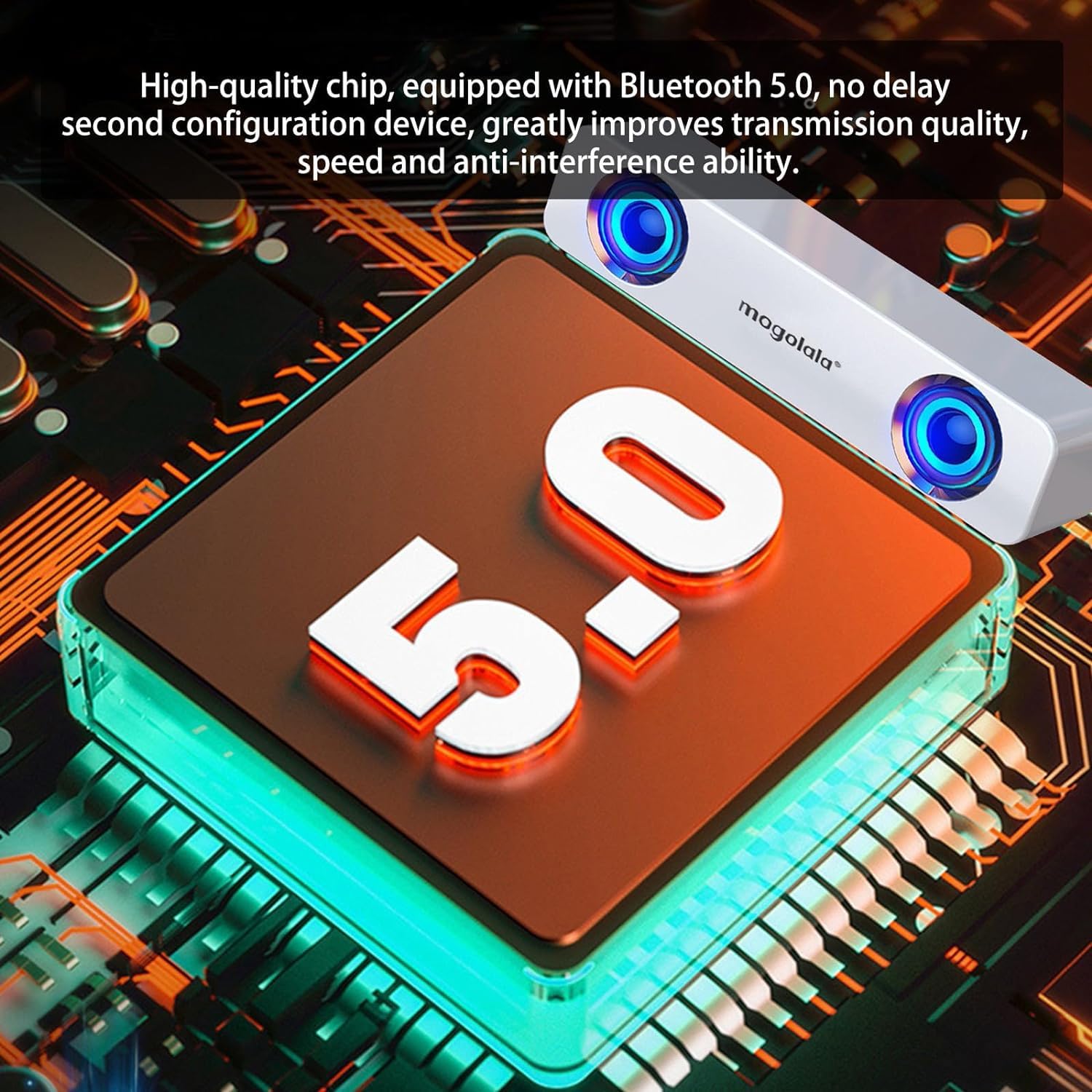 Wireless Bluetooth Computer Speakers with USB Power - Compact Desktop Audio System, Dual Stereo Sound & Built-in Subwoofer for PC, Laptop, TV, Gaming & Home Office (White) | Perfect for Music, Movies, Video Calls & Streaming | Enhance Work Productivity, Gaming Experience & Home Theater Setup | Ideal for Zoom Meetings, Online Classes & Relaxing Background Music | Great for Small Spaces, Dorm Rooms & Workstations