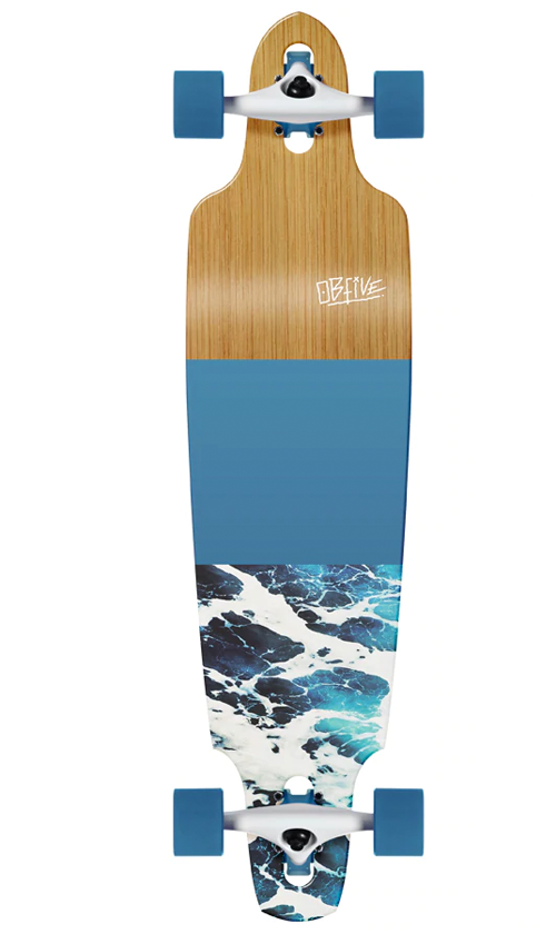 OBfive White Wash Drop Through Longboard Skateboard 38 Inch - Perfect for Cruising, Commuting & Downhill Riding - Durable Maple Deck for Smooth Performance