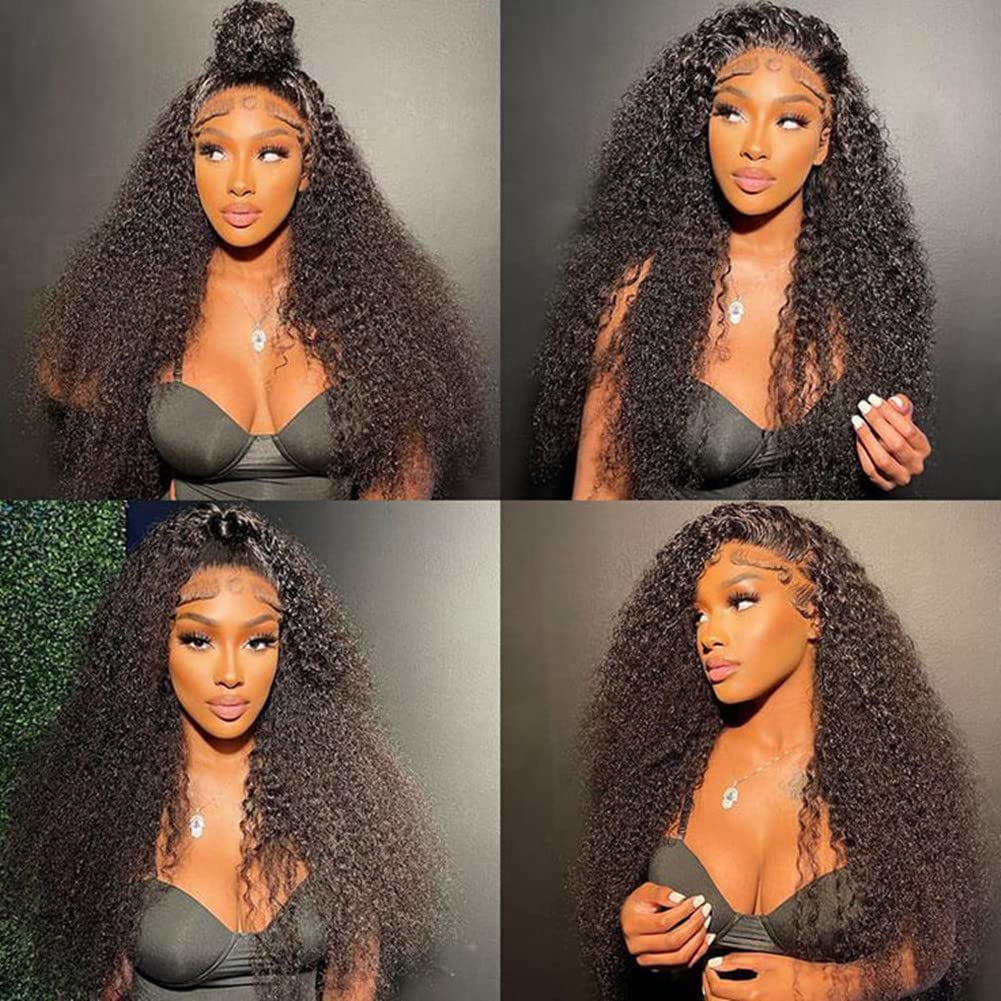 Yuzhou Grace 13x4 Deep Wave Lace Front Wigs - 100% Human Hair HD Lace Frontal Wigs for Black Women | Pre-Plucked with Baby Hair, 200% Density, Wet & Wavy Curly Wigs (18 Inch) - Perfect for Daily Wear, Parties, Weddings & Special Occasions