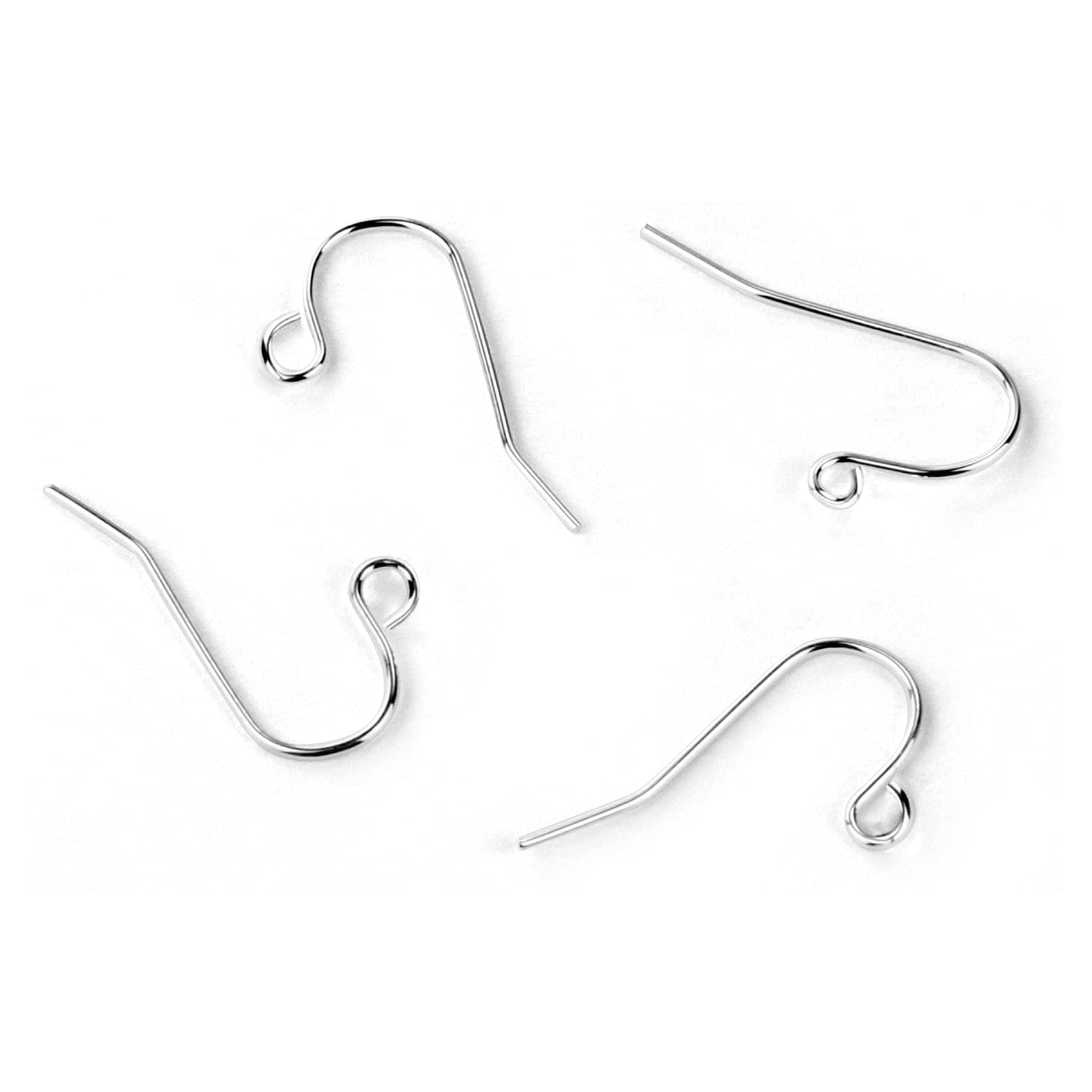 200 PCS White Gold Plated Hypoallergenic Earring Hooks - DIY Jewelry Making Supplies for Handmade Earrings, Perfect for Crafters and Jewelry Designers