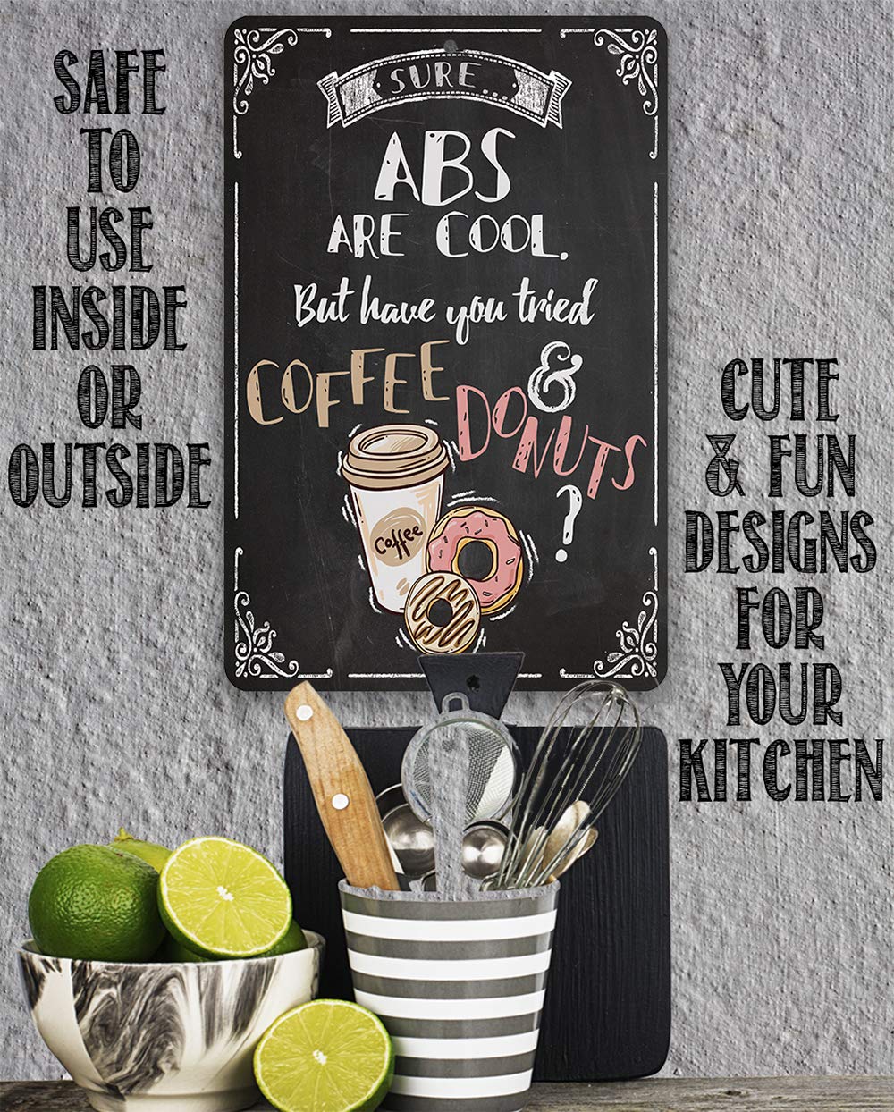 Stylish Metal Coffee Bar Sign - 12x18 Inch Durable Indoor/Outdoor Decor for Coffee Lovers | Perfect for Kitchen, Dining Room & Coffee Table Display | Unique Home Gift Idea