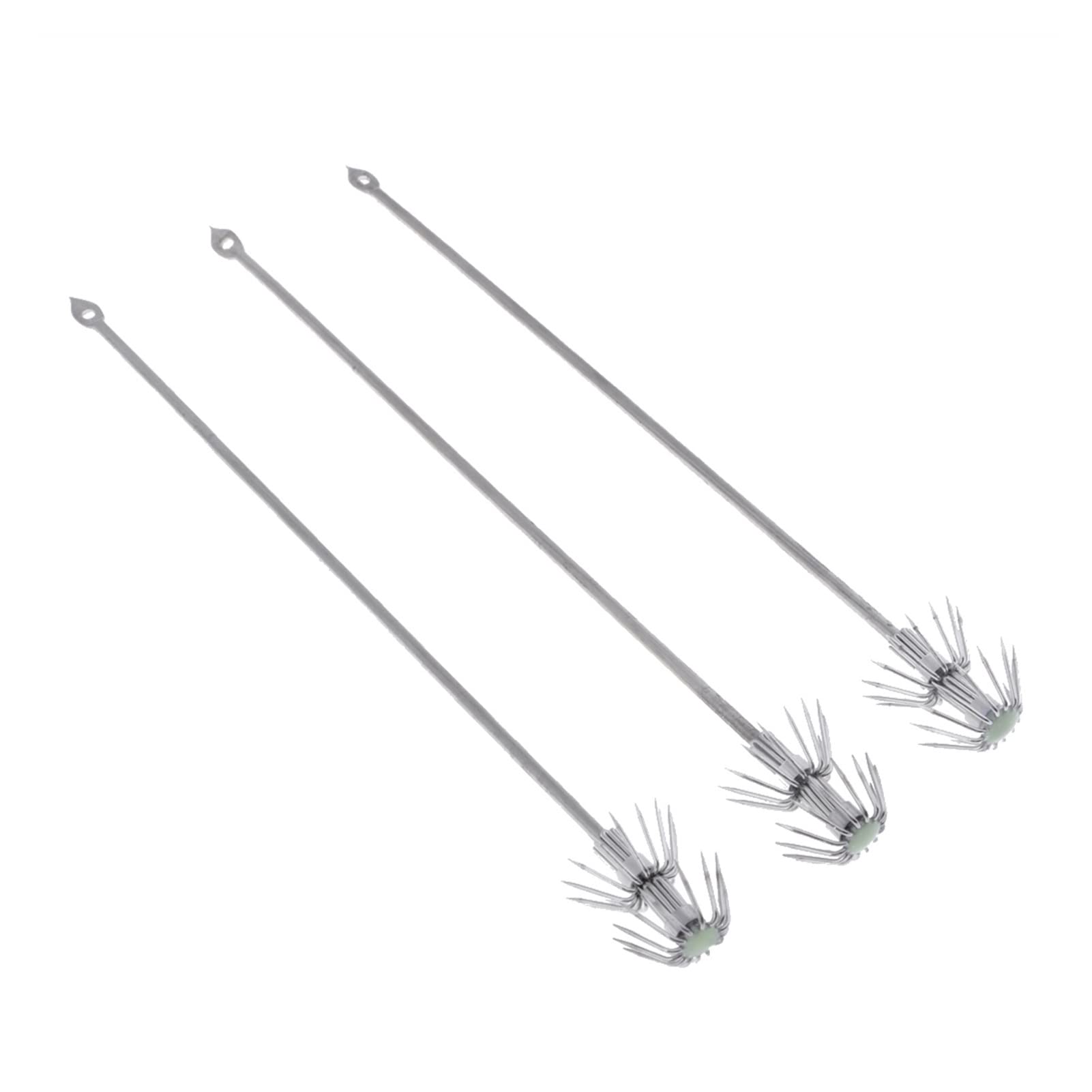 Zenglingliang Saltwater Fishing Hooks Kit - 3 Pack Glow in the Dark Squid & Octopus Jig Lures for DIY Sea Fishing Tackle | Perfect for Night Fishing, Deep Sea Angling, and Saltwater Game Fish