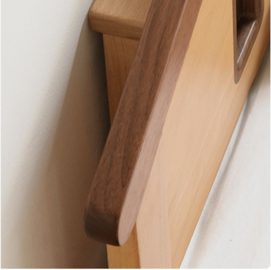 Kids Wooden Bed with Night Light - Beech & Poplar Little House Design with 15-Minute Auto Light Off - Perfect for Bedrooms, Playrooms & Cozy Sleep Spaces