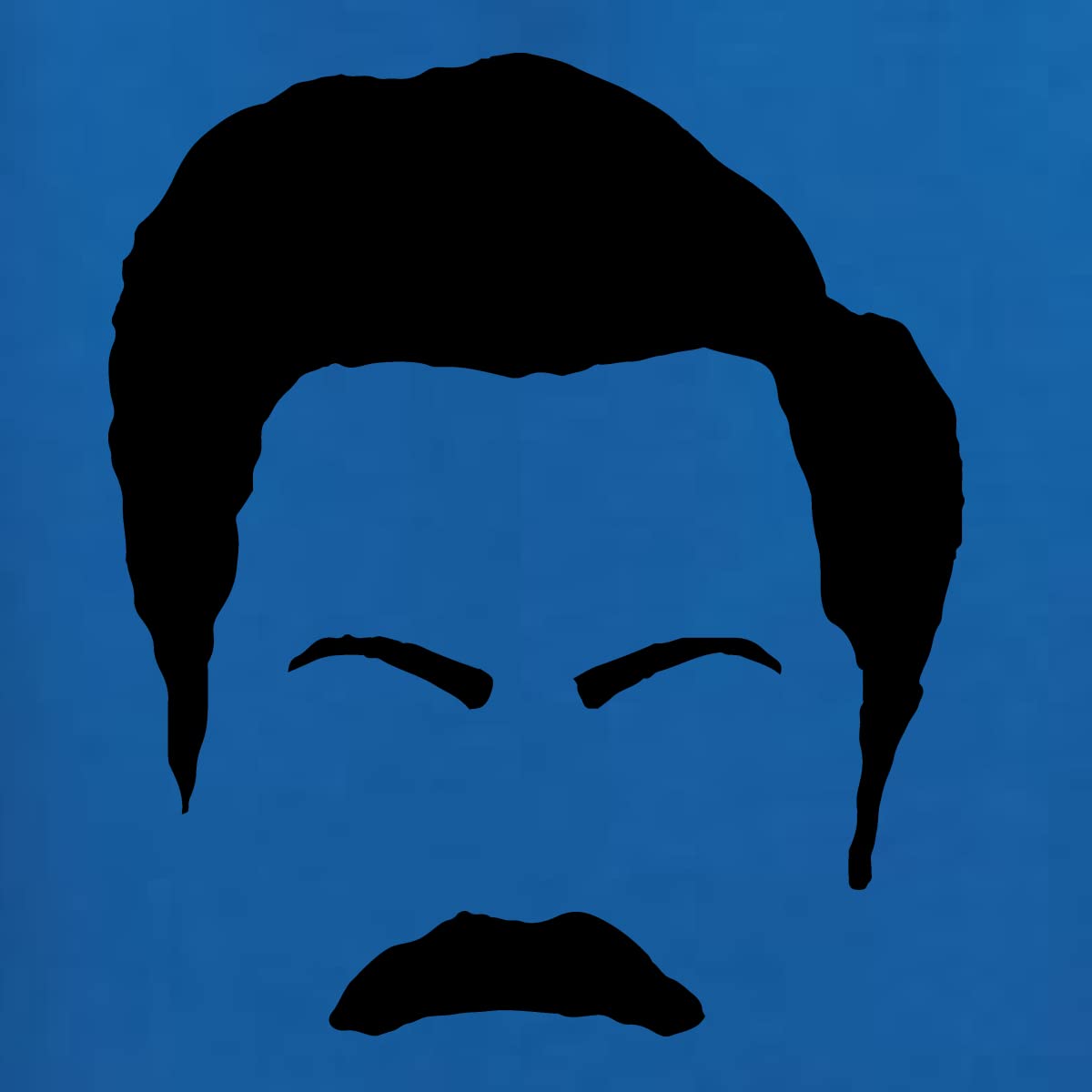 Wild Bobby Parks and Rec Fans Ron Swanson Mustache Face Silhouette Graphic Sweatshirt - Unisex Crewneck Pop Culture Tee for TV Show Lovers & Comedy Fans