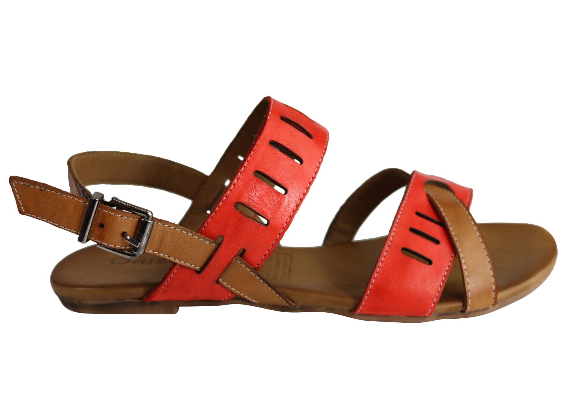 Orizonte Toto Women's European Leather Comfortable Flat Fashion Sandals - Stylish & Comfortable for Walking, Travel & Summer Outfits