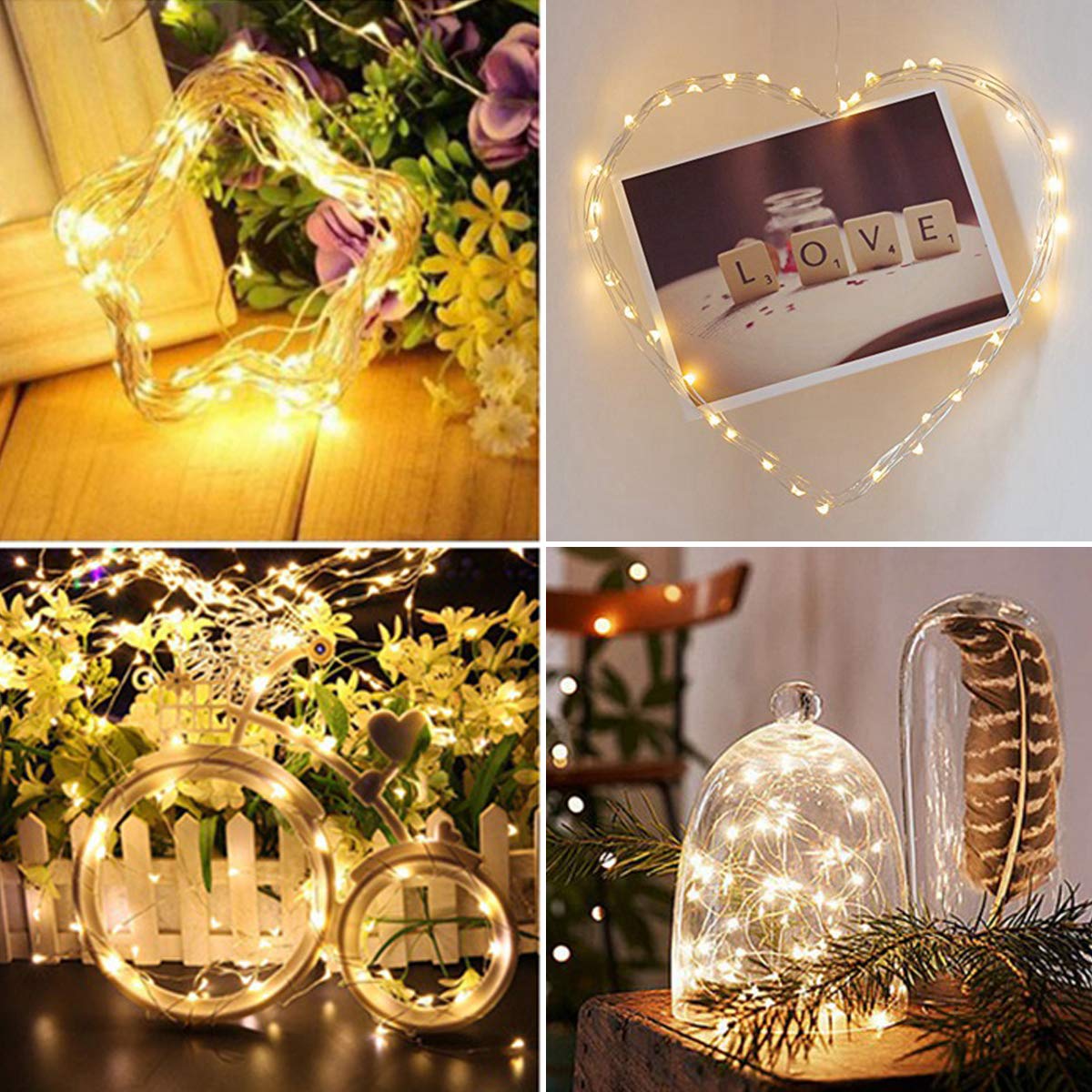 500LED 164ft Fairy String Lights with Remote - Warm White Christmas Lights for Indoor & Outdoor Decor, DIY Tree, Costume, Wedding, Party, Table Centerpiece - Perfect for Holiday, Garden, Bedroom, and Patio Lighting