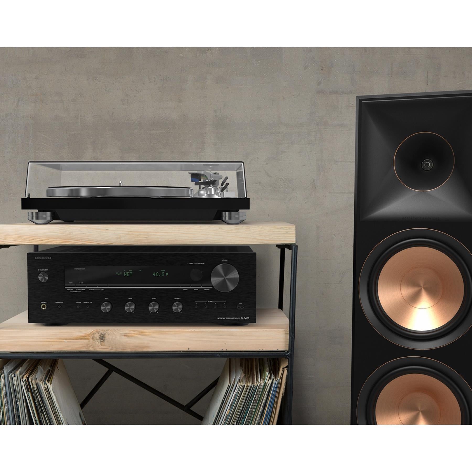 Onkyo TX-8470 Hi-Fi Network Stereo Receiver with Bluetooth, AirPlay & Spotify Connect - Premium Audio for Home Theater & Music Streaming