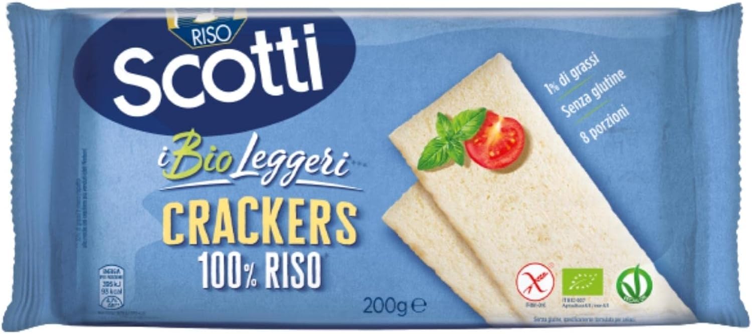 Scotti Gluten Free Rice Crackers 200g - 100% Natural, Light & Crispy Snacks for Healthy Eating, Keto & Vegan Diets - Perfect for On-the-Go, Lunch Boxes & Party Platters