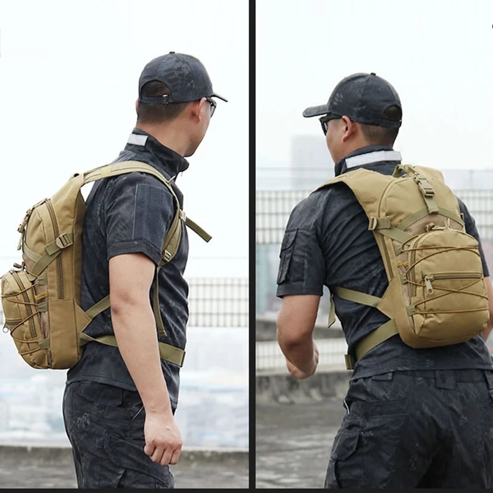 Tactical MOLLE Backpack 15L - Waterproof Military Army Backpack for Outdoor Travel, Hiking, Trekking & Climbing - Breathable Daypack with Jungle Camouflage Design - Perfect for Camping, Airsoft & Survival Gear