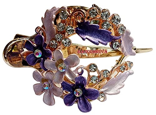 MANODHRUVA Designer Hair Clip Barrette for Women - Colorful Fashion Hair Accessories for Parties, Weddings & Everyday Style