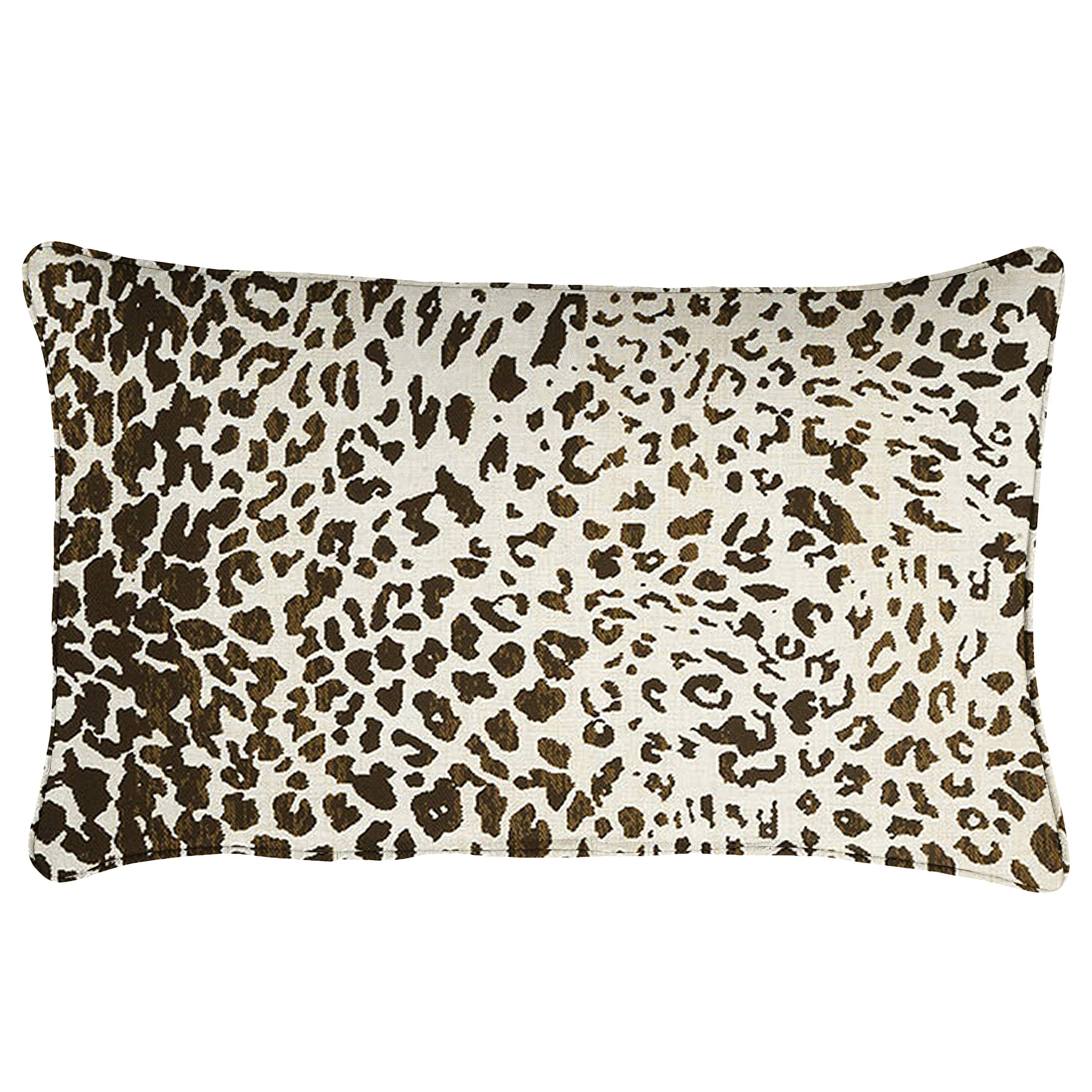 Sorra Home Sunbrella Solid Pillow Set - 12x24 Inches, Espresso Leopard Print Outdoor Cushion Covers - Waterproof & Fade-Resistant for Patio, Deck, Poolside, and Garden Furniture