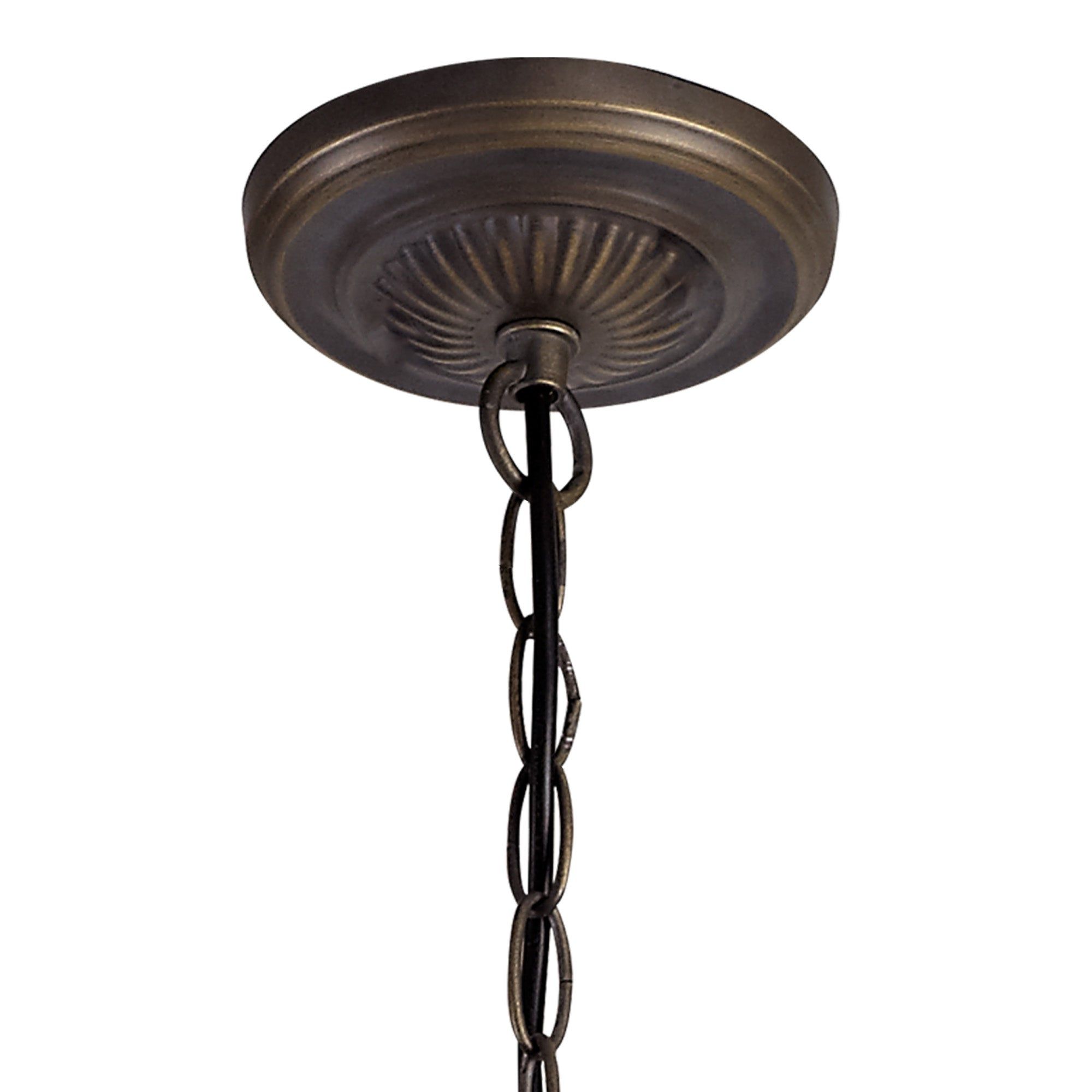 Aero 2 Light Uplighter Pendant with 30cm Tiffany Shade - E27 Socket, Beige/Clear Crystal/Aged Antique Brass Finish - Perfect for Dining Room, Bedroom, or Living Room Lighting