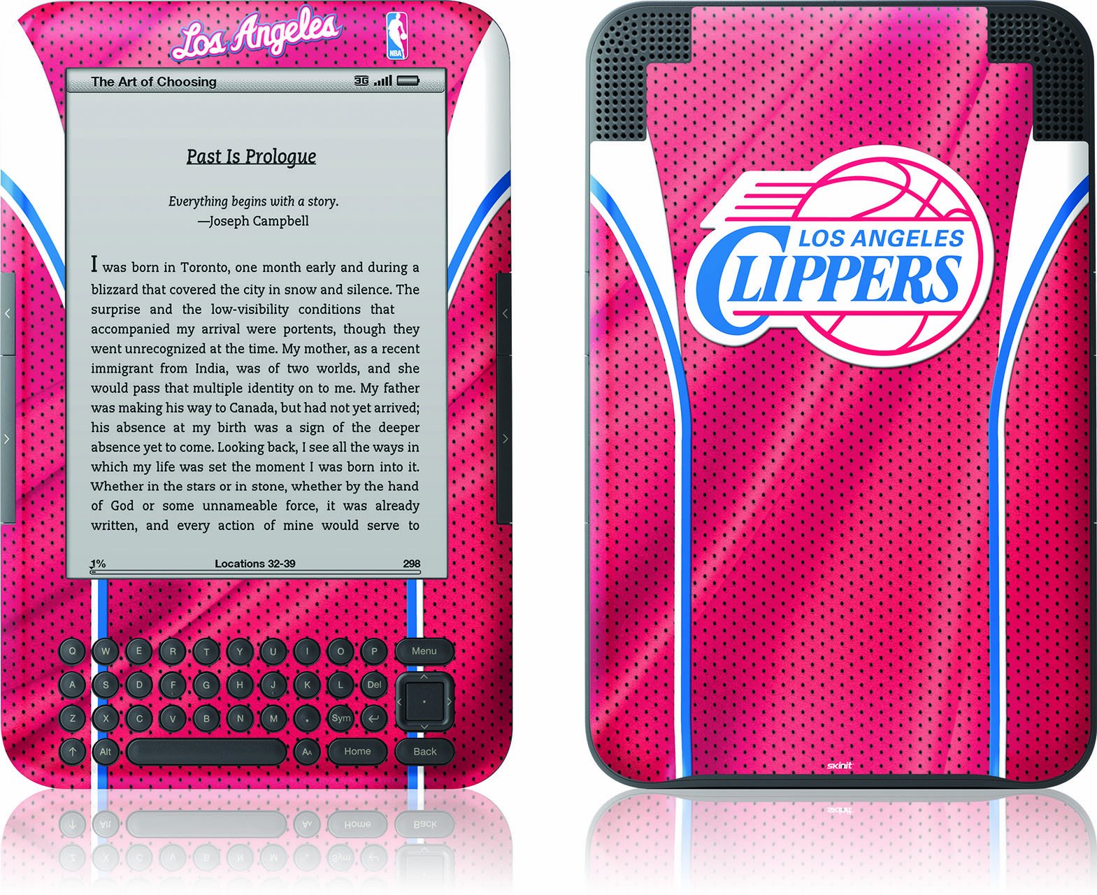 Los Angeles Clippers Vinyl Skin Decal for Kindle Keyboard - Custom Protective Cover with Anti-Scratch Design - Perfect for Reading, Travel & Gifting