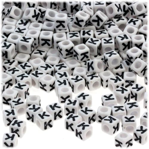 White with Black Text Letter K