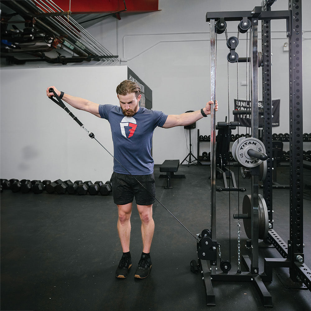 Wall and Rack Mounted Pulley Tower - Heavy Duty Gym Equipment for Home & Commercial Use - Perfect for Strength Training, CrossFit, and Functional Fitness Workouts