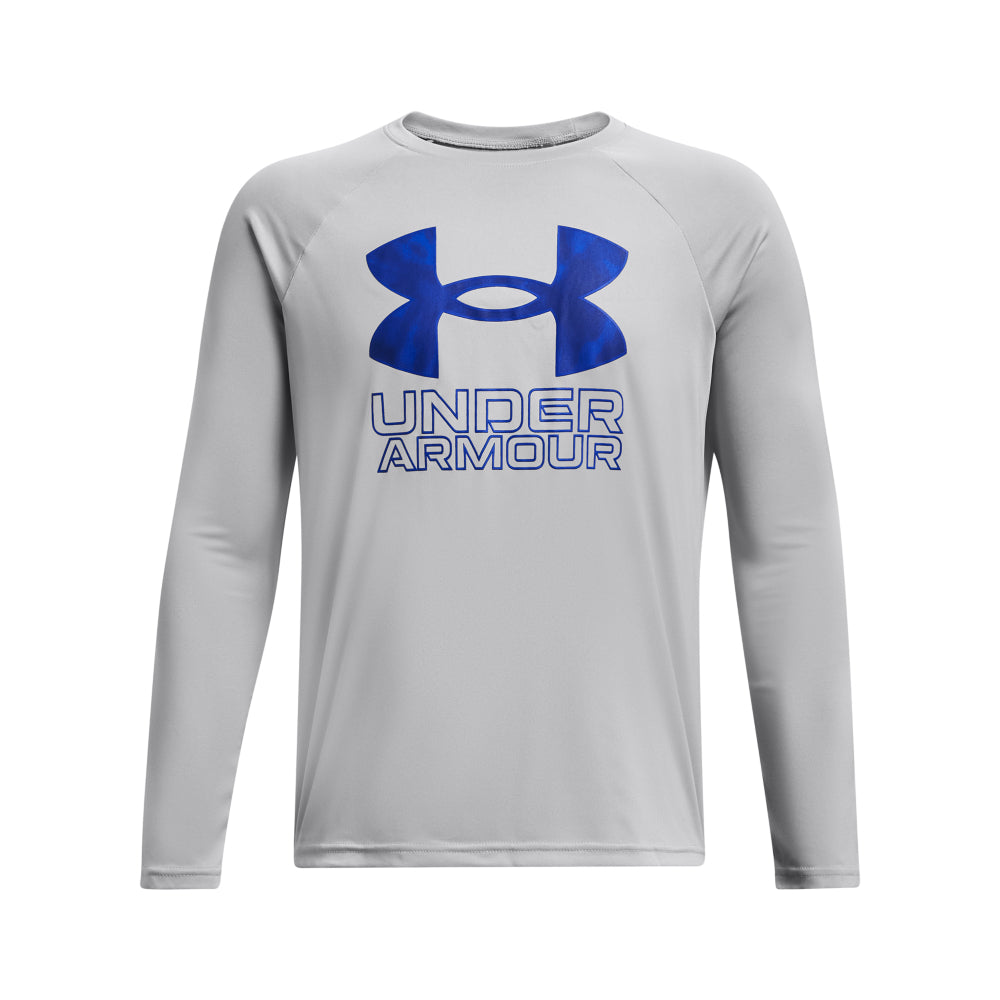 Under Armour Boys' Youth Tech Hybrid Print Long Sleeve Shirt - Moisture Wicking & Breathable for Sports & Outdoor Activities