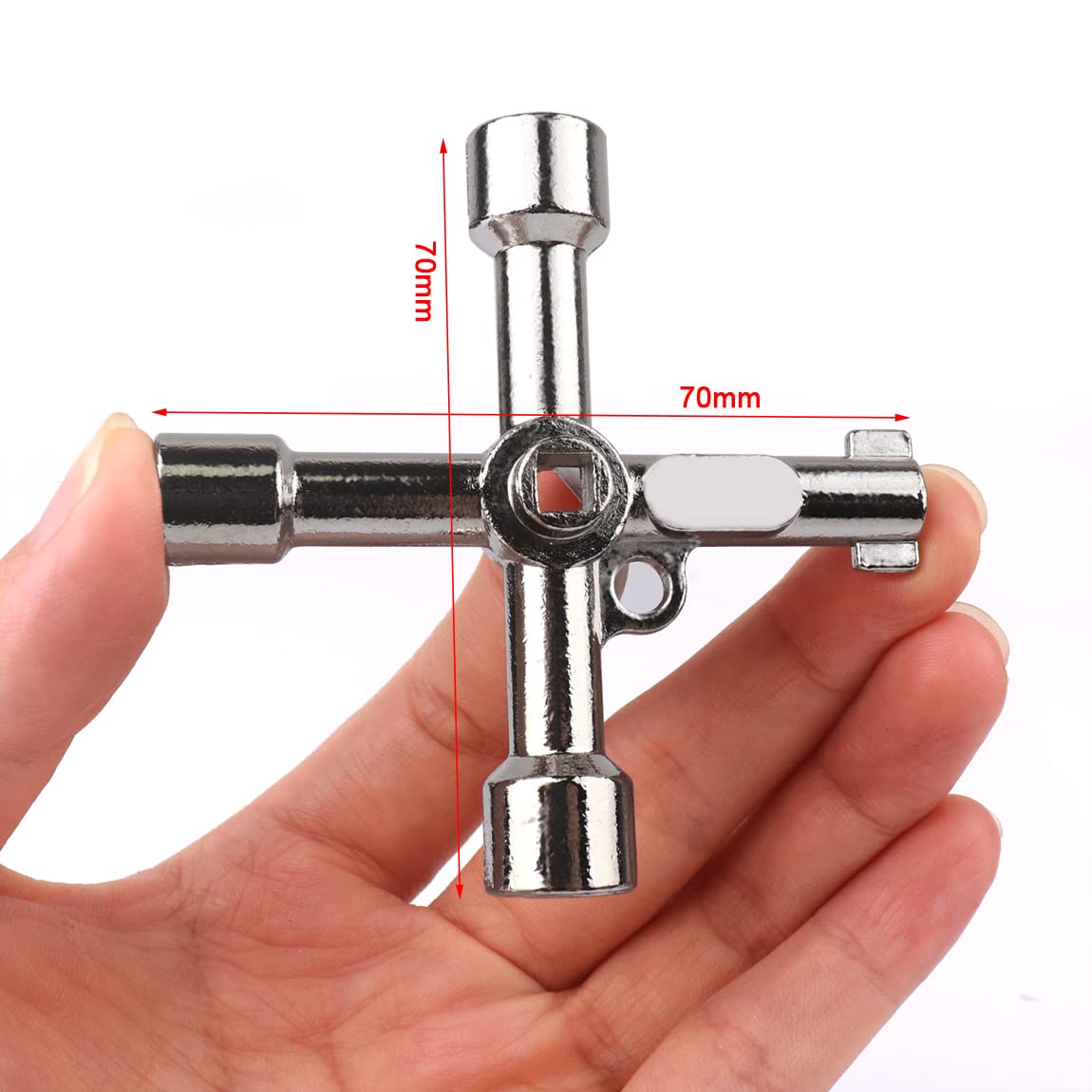 ATOPLEE 4 Way Utility Key for Faucet, Gas Meter & Electrical Cabinet - Triangle/Square/Panel Cross Key for Home & Industrial Use