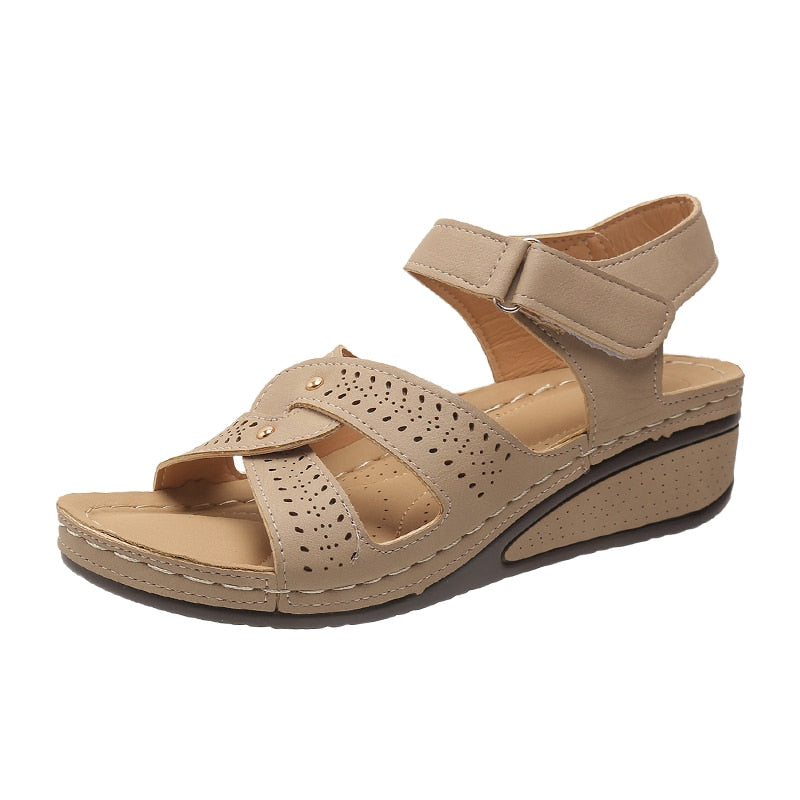 Women's Plus Size Comfortable Wedge Sandals - Stylish Summer Casual Shoes for Outdoor Walking & Beach Vacations