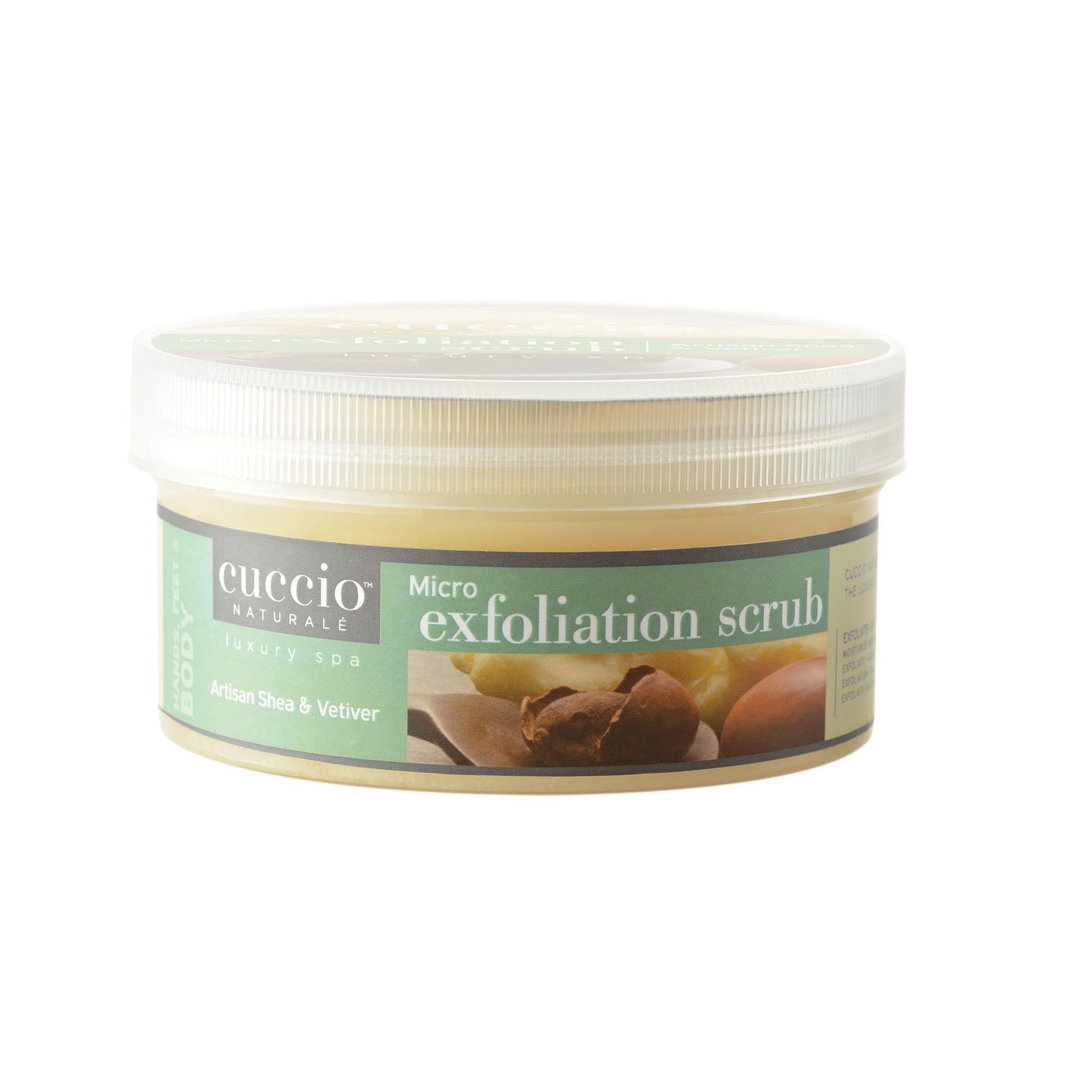 Cuccio Micro Exfoliation Body Scrub - Artisan Shea Butter & Vetiver Scented - 16 oz Exfoliating Body Wash for Smooth Skin - Perfect for Spa Day & At-Home Self Care Routine