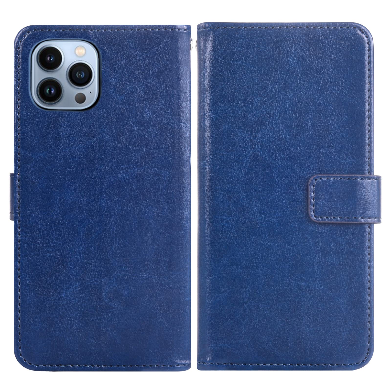 Premium iPhone 13 Pro Wallet Case with Tempered Glass Screen Protector - 6.1