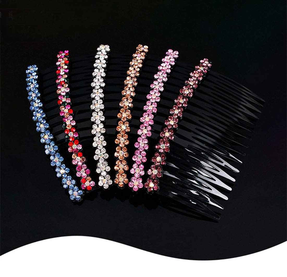 6 PCS 24 Teeth Rhinestone Hair Combs for Women - Decorative Plastic Side Combs & Hair Clips - Perfect for Weddings, Prom, and Special Occasions