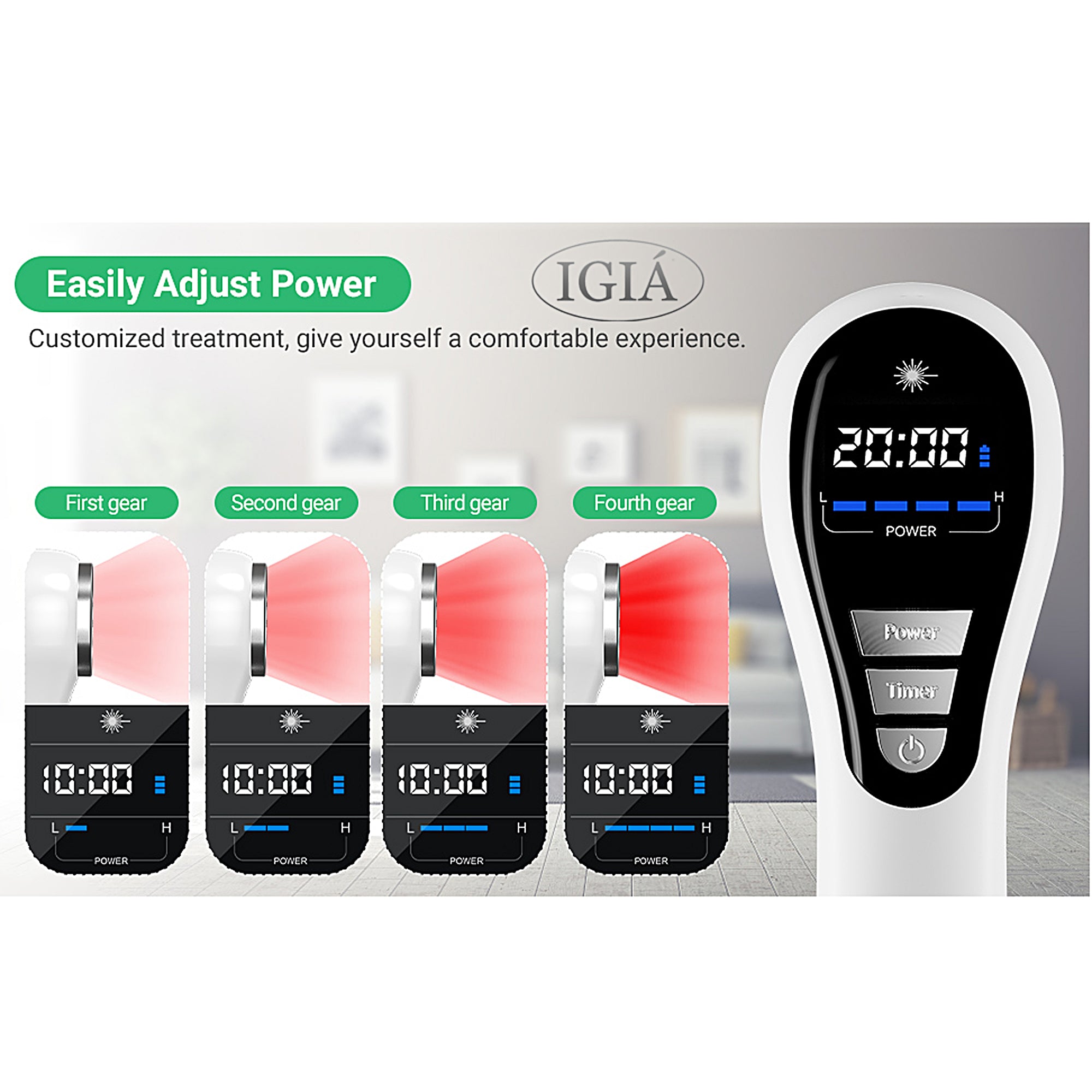 IGIA Red Light Therapy Device for Pain Relief - Adjustable Laser Modes for Customized Treatment | Home & Professional Use for Muscle Recovery, Joint Pain, and Inflammation Relief