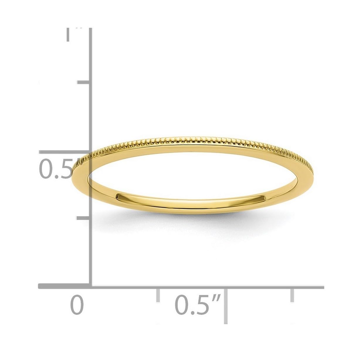 10K Gold Milgrain Stackable Band Ring for Women - Wedding, Engagement, Anniversary Jewelry in Rose Gold, White Gold & Yellow Gold | 1.2mm Thin Band, Multiple Sizes Available | Perfect for Everyday Wear, Gift Giving & Special Occasions