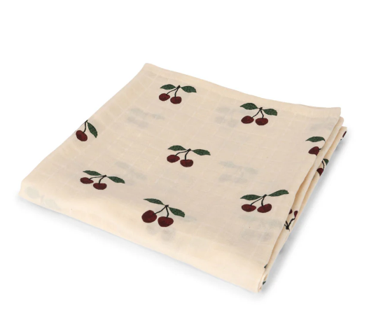 KONGES SLOJD Large Organic Cotton Muslin Swaddle Blanket for Babies - Soft, Breathable & Versatile for Swaddling, Nursing, Stroller Cover & More