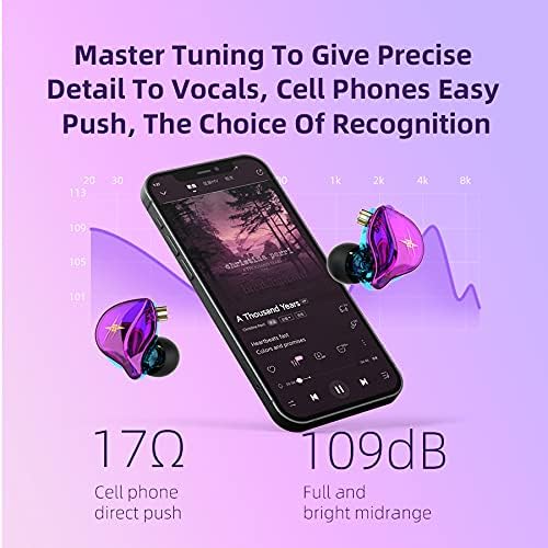 QKZ ZXT HiFi In-Ear Monitor Headphones with Detachable Cables - Wired Stereo Bass Earbuds for Gaming, Music & Professional Audio (White) - Perfect for Gamers, Musicians & Audiophiles
