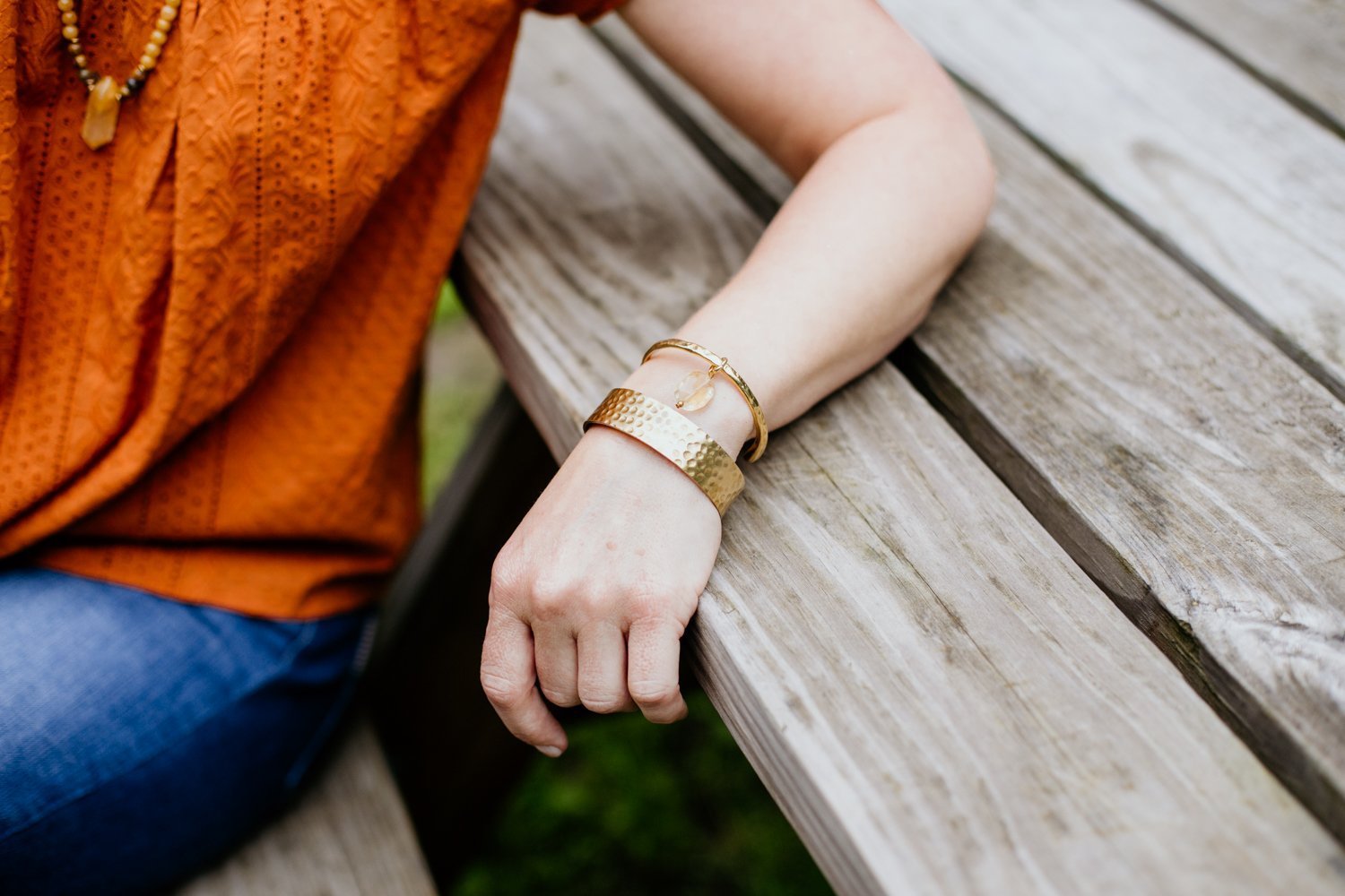Handmade Hammered Cuff Bracelet for Women - Boho Chic Adjustable Bangle - Perfect for Casual Wear, Parties & Gift Giving