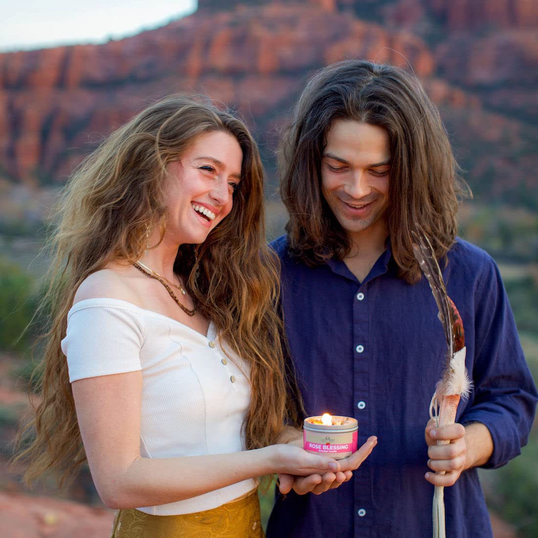 Rose Smudge Candle (6 Oz) - Natural Soy Wax & Essential Oils for Meditation, Cleansing Negative Energy - USA Made Smokeless Alternative to Sage Sticks - Perfect for Yoga, Home Relaxation & Spiritual Rituals