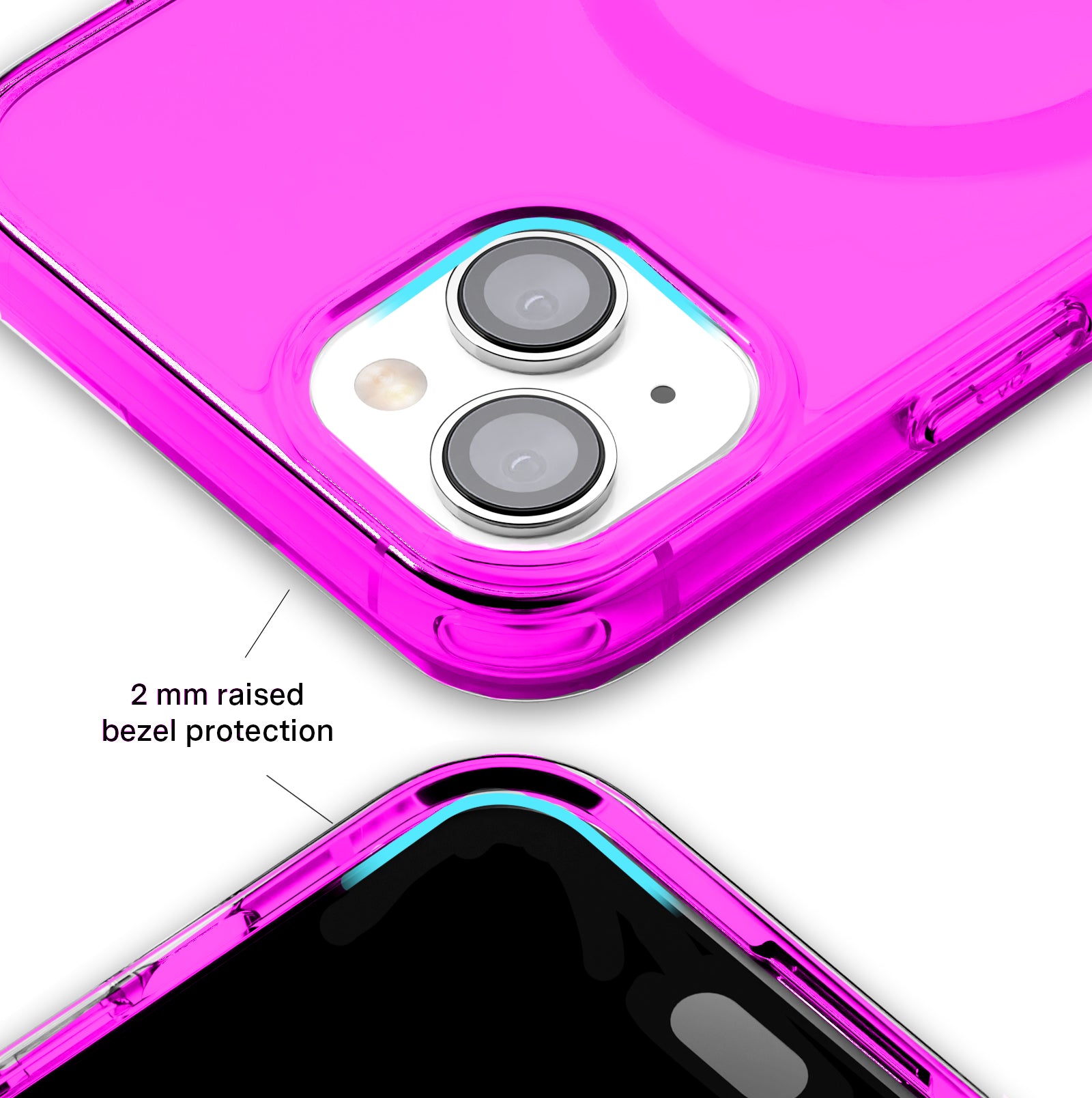 Neon Purple iPhone Case - Shockproof & Slim Protective Cover for iPhone 12/13/14/15 Pro Max - Perfect for Everyday Use, Travel & Outdoor Activities