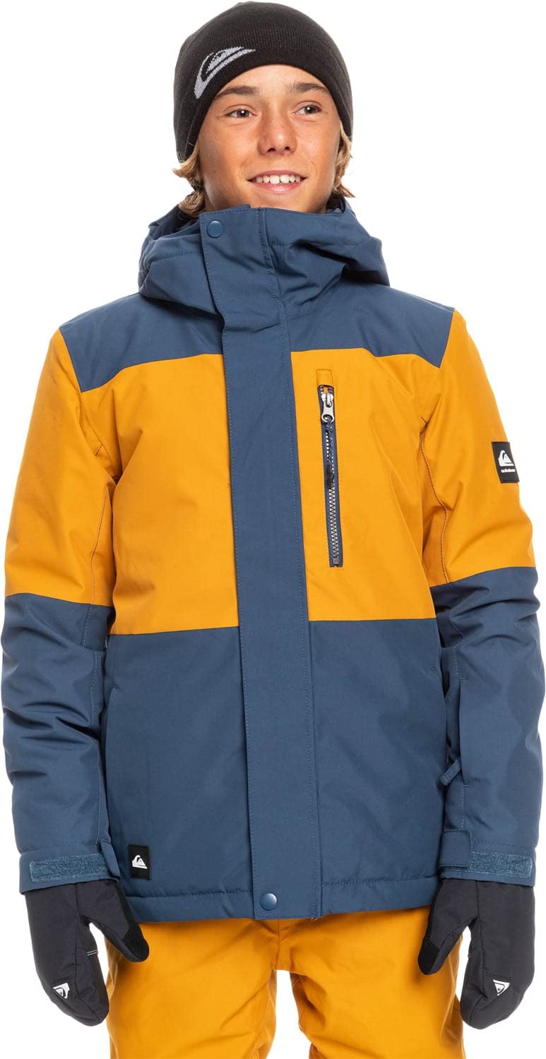 Quiksilver Boys' Big Little Mission 10k Waterproof Snow Jacket - Winter Coat for Kids with Grow System, Warm Insulated Ski Jacket for Snowboarding & Outdoor Activities