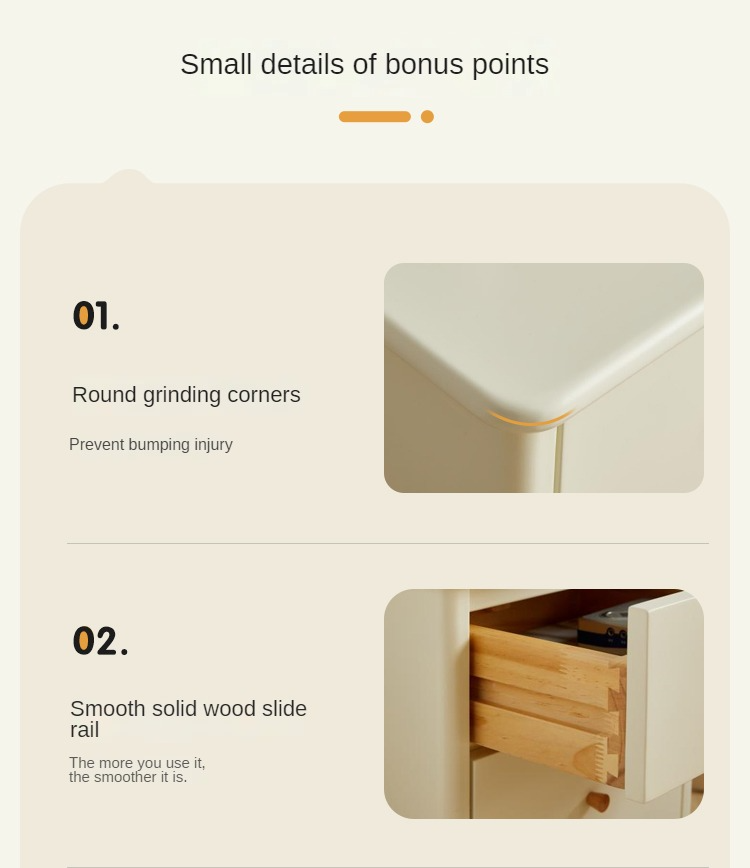 Premium White Beech Solid Wood Nightstand - Elegant Bedside Table for Bedroom, Guest Room & Nursery - Durable & Stylish Storage Solution