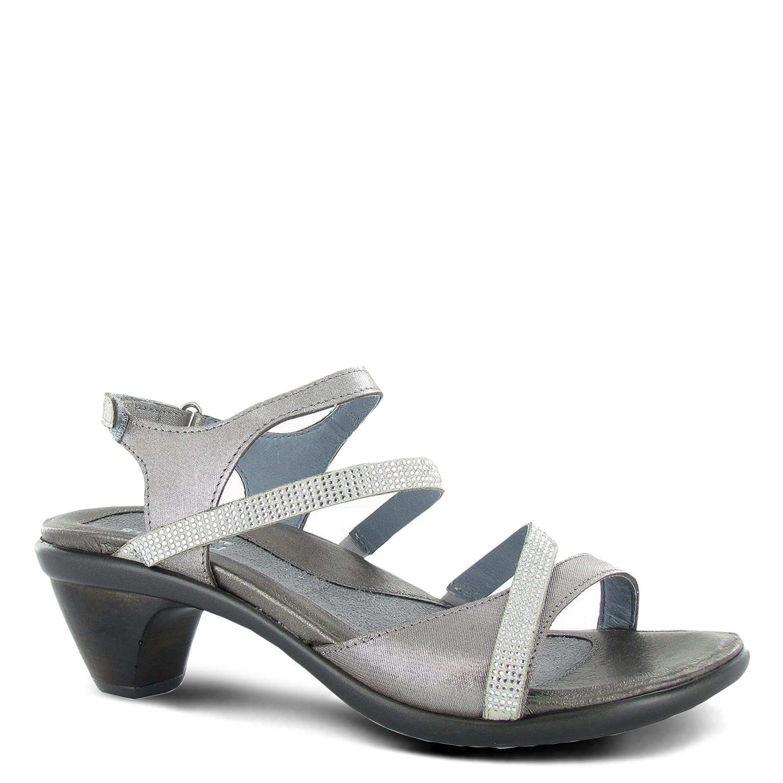 NAOT Women's Rhinestone Heel Sandals with Cork Footbed & Arch Support - Adjustable Ankle Strap - Lightweight Comfort Shoes for Travel, Wedding, Party & Evening Wear