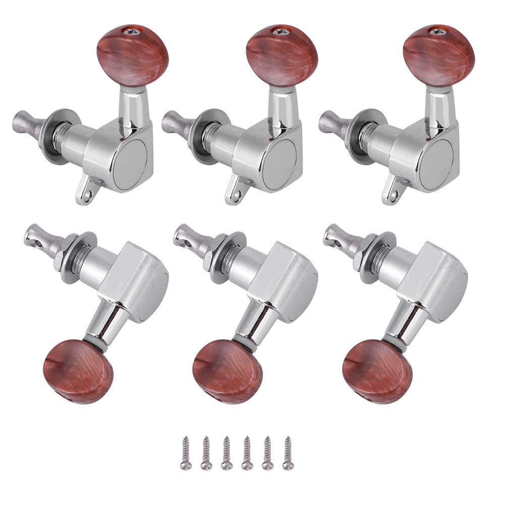 Qinlorgo Guitar Tuning Machine Heads - Premium 18:1 Gear Ratio Tuners for Electric Bass & Acoustic Guitars - Durable Chrome Plated String Pegs for Smooth Tuning - Perfect for Guitar Players, Musicians & Music Enthusiasts - Ideal for Stage Performances, Studio Recording & Home Practice