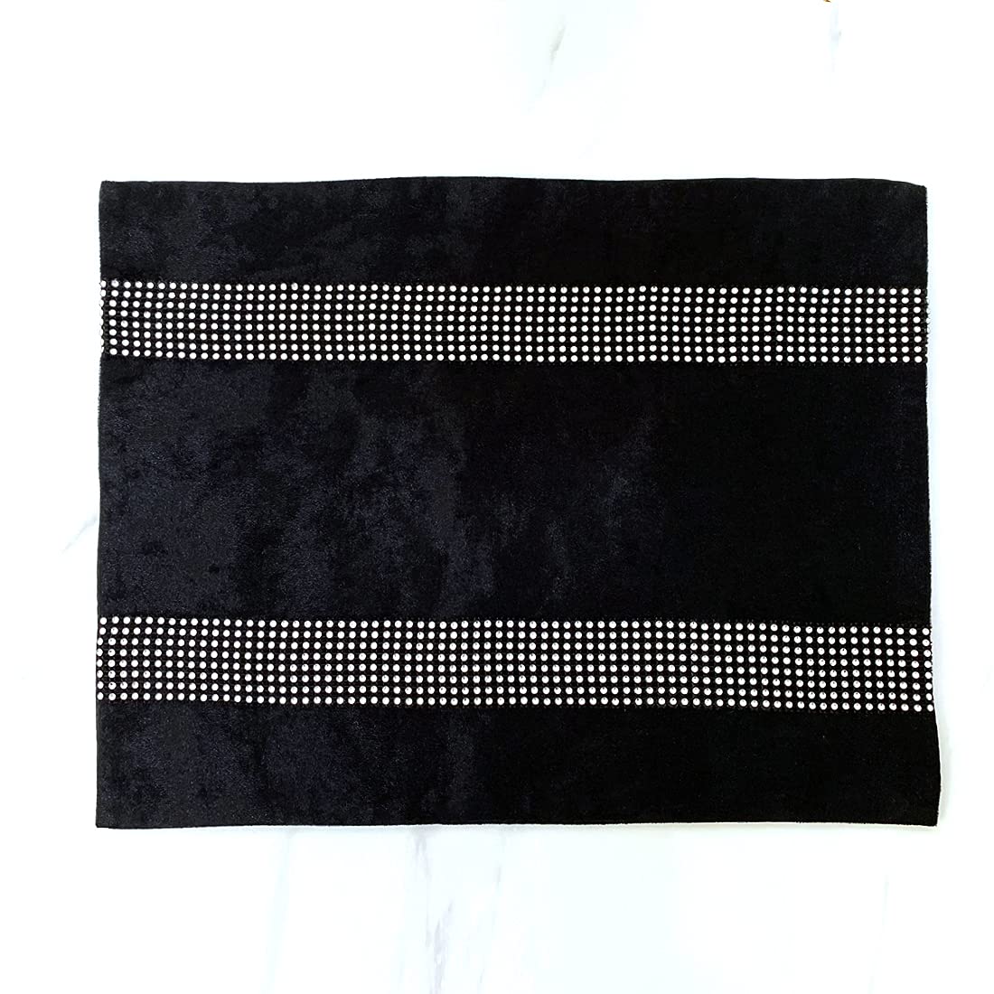 Luxury Black Velvet Placemats Set of 4 - Elegant Shining Minimalist Table Mats for Dining, Coffee Table & TV Stand Decor - Perfect for Home Kitchen, Dinner Parties & Holiday Gatherings
