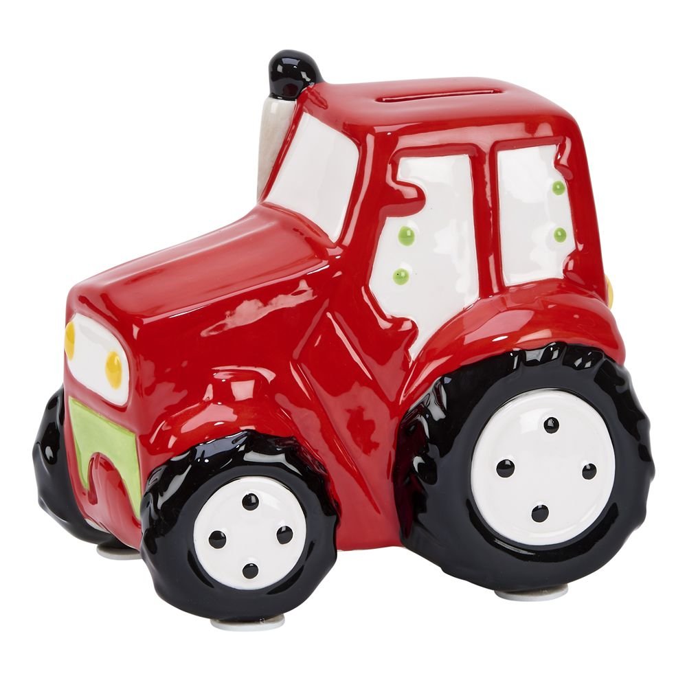 Red Toy Truck Coin Bank for Kids - Ceramic Piggy Bank for Boys & Girls - Fun Savings Jar for Birthday Gifts & Allowance Money Storage