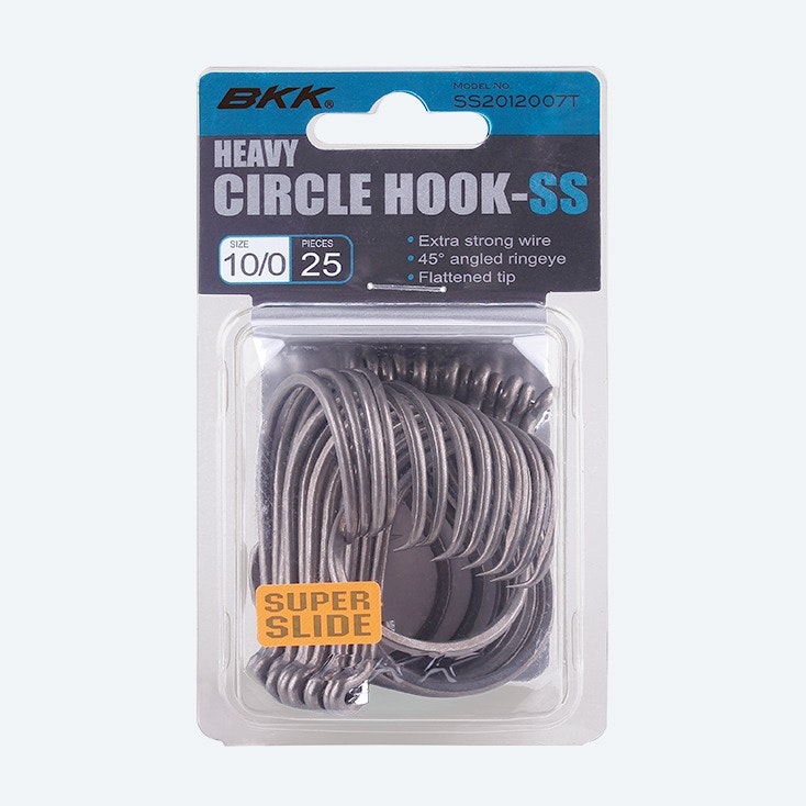 BKK SS Heavy Circle Hooks (Bulk 25 Pack) - Premium Saltwater Fishing Hooks for Big Game Fish Like Tuna, Marlin and Swordfish